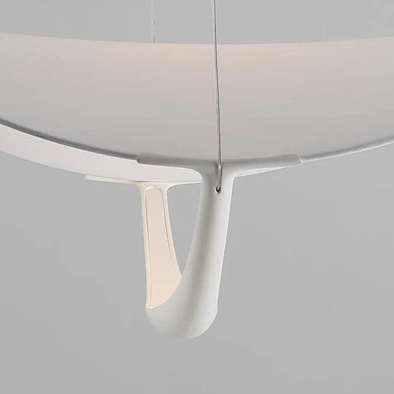Modern Curved Blades White Pendant Light for Bedroom - Elegant Ceiling Lighting Fixture for Bedroom, Living Room, Dining Room & Home Decor