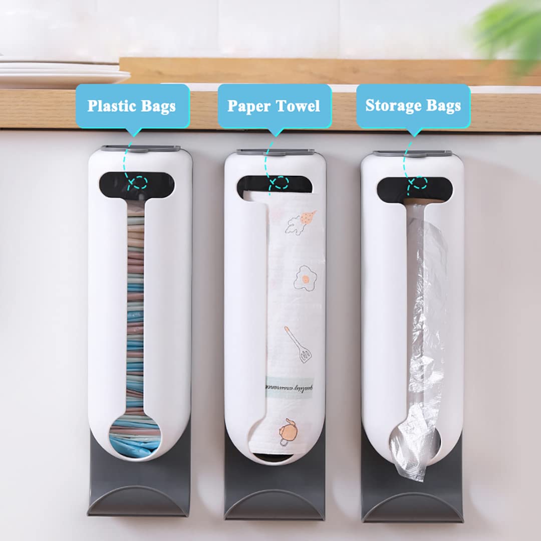 Wall Mount Kitchen Grocery Bag Holder - Plastic Bags Organizer & Dispenser for Storage - Space Saving Solution for Cabinets & Pantries - Perfect for Recycling Old Grocery Bags