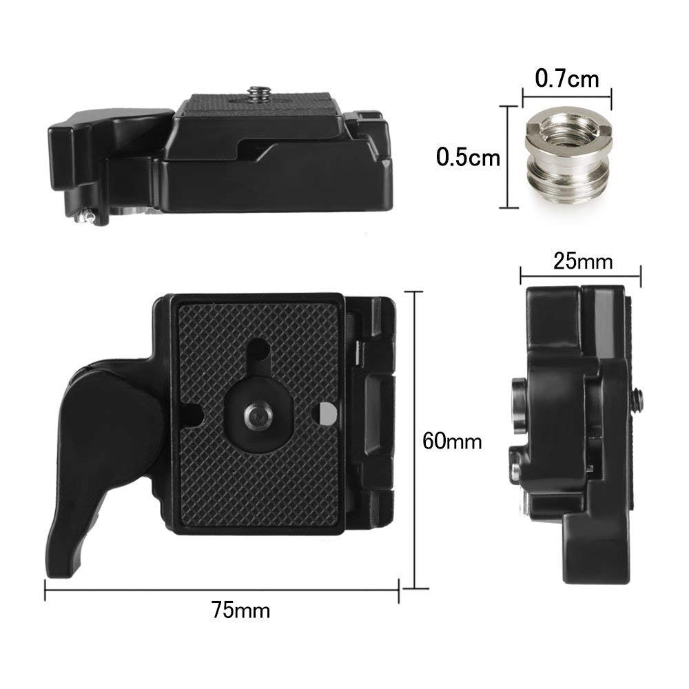 UTEBIT 323 RC2 Quick Release Plate - Compatible with Manfrotto 200PL-14 QR Plates, Rapid Connect Clamp Adapter with 1/4