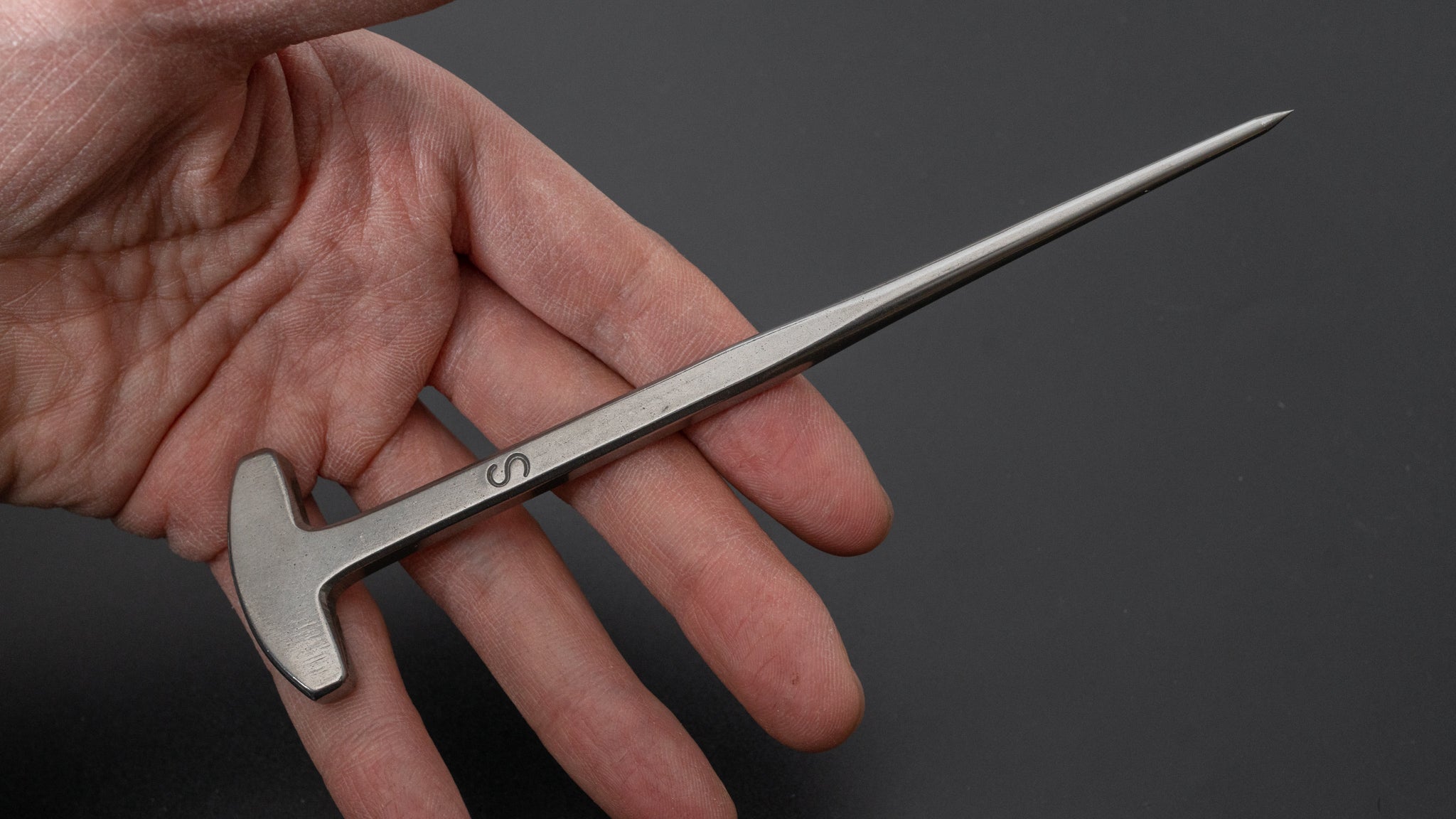 Hitohira Echizen Stainless Steel Eel Spike (T) - Premium Japanese Fishing Tool for Catching Eels, Perfect for Freshwater & Saltwater Fishing Adventures