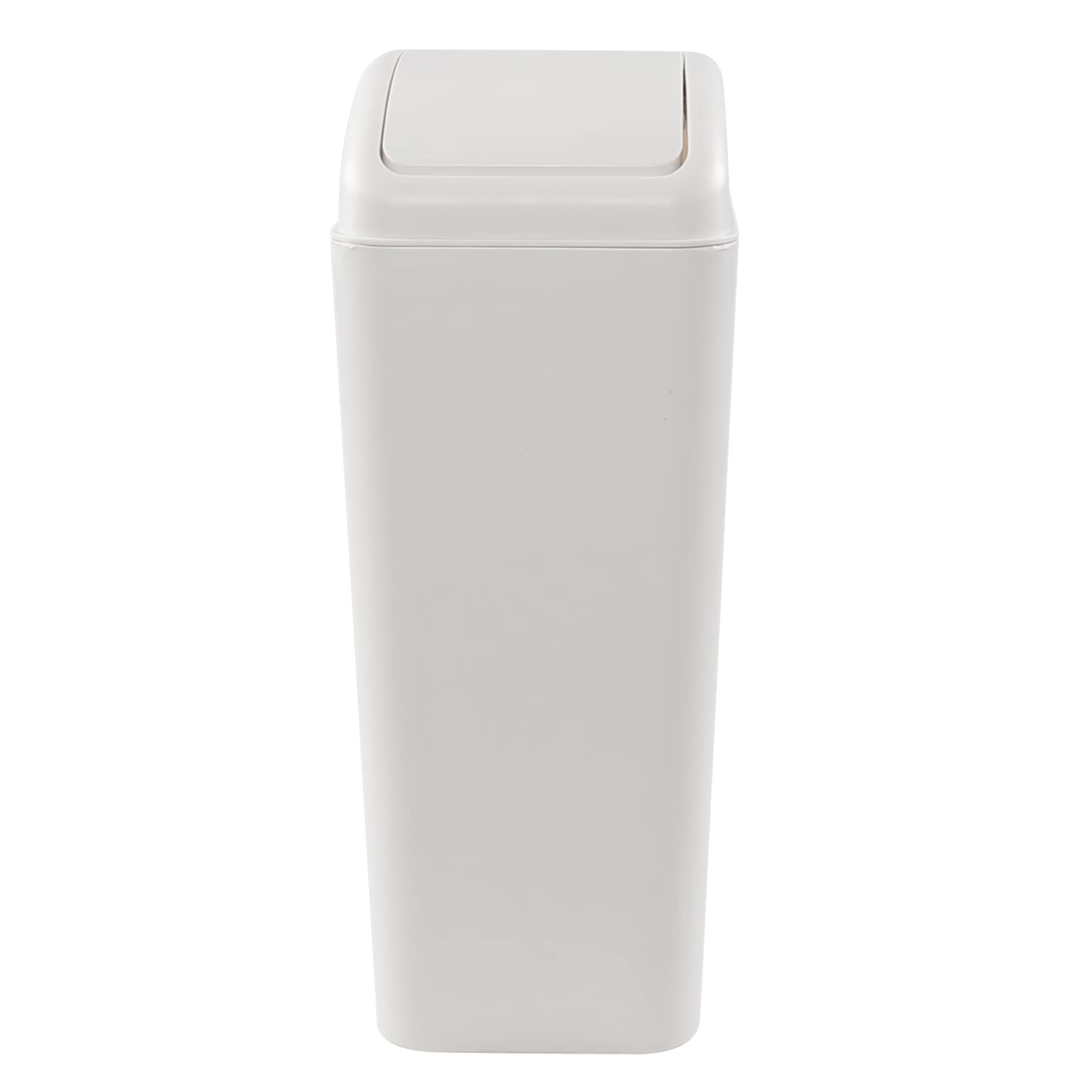 3.5 Gallon Plastic Trash Can with Swing Top Lid - Odor-Proof Small Waste Bin for Bathroom, Office, Kitchen & Bedroom - Space-Saving Step-On Garbage Can with Leak-Proof Design