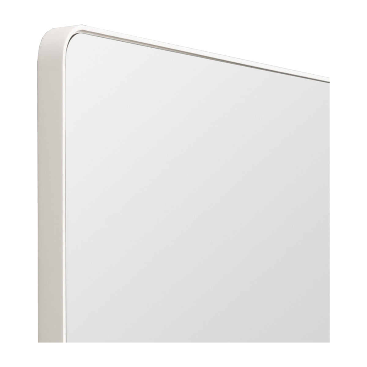 Flynn Curve Rectangle Mirror - Bright White Wall Mirror for Bathroom, Bedroom & Living Room Decor | Modern & Stylish Home Accent