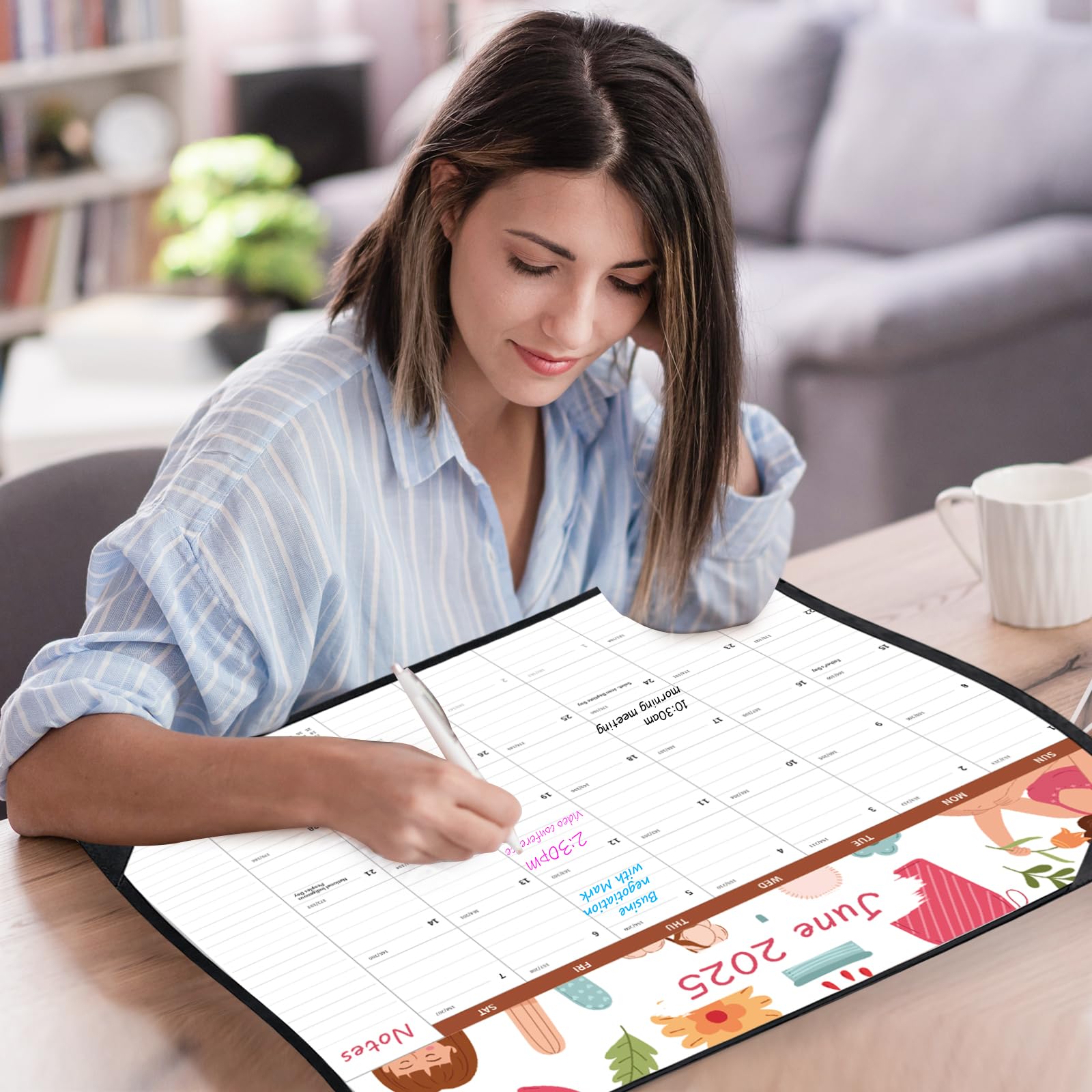 2025-2026 Large 18-Month Desk Calendar (22x17 Inches) - March 2025 to August 2026 Planner with To-Do Lists, Notes Section & Marked Holidays - Perfect for Office, Home or School Organization (Black)