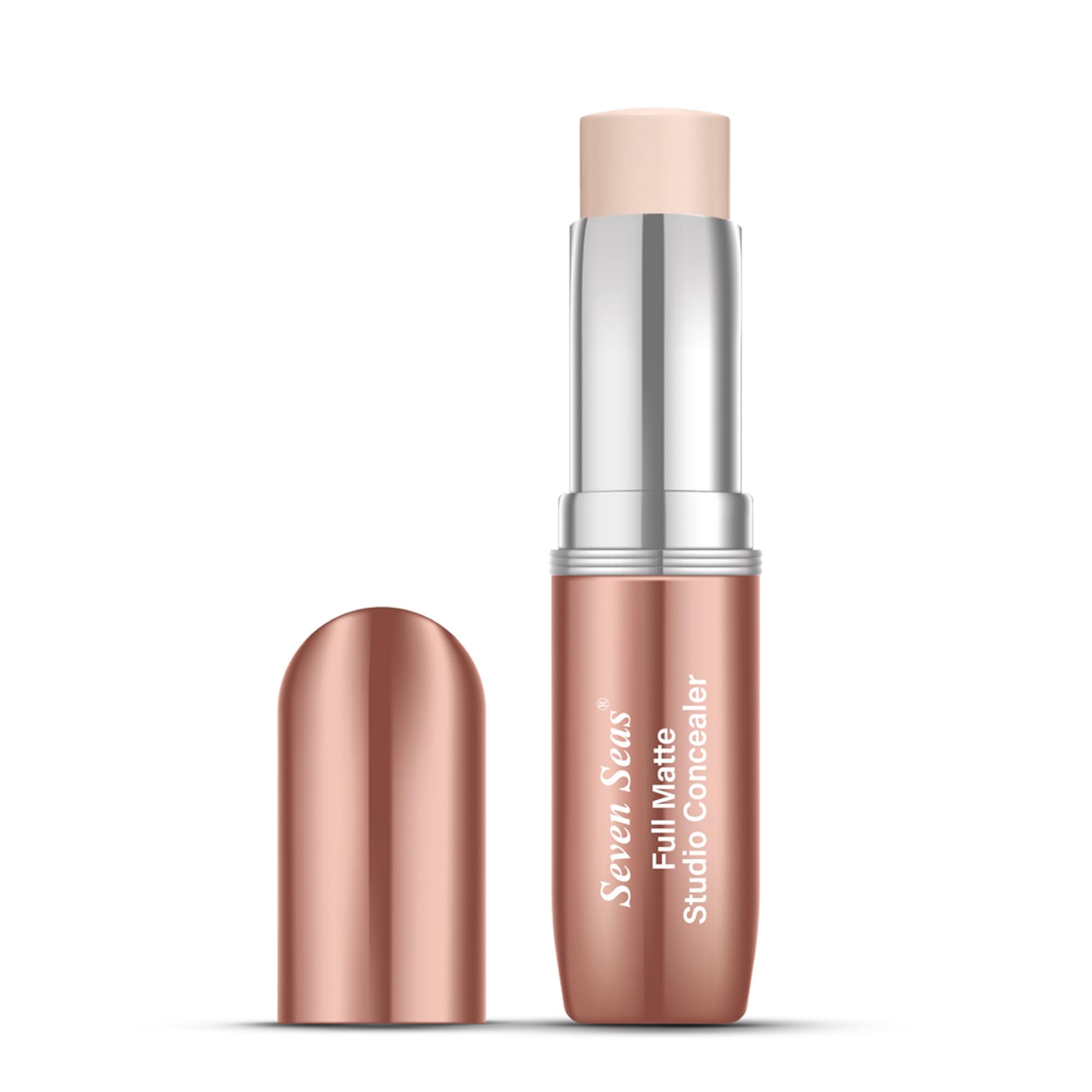Seven Seas Full Matt Studio Concealer Stick (01 Natural) - Oil Free, Long Lasting & Blendable Concealer for Women | Medium to Full Coverage Foundation Makeup | Perfect for Daily Wear, Photo Shoots & Special Events