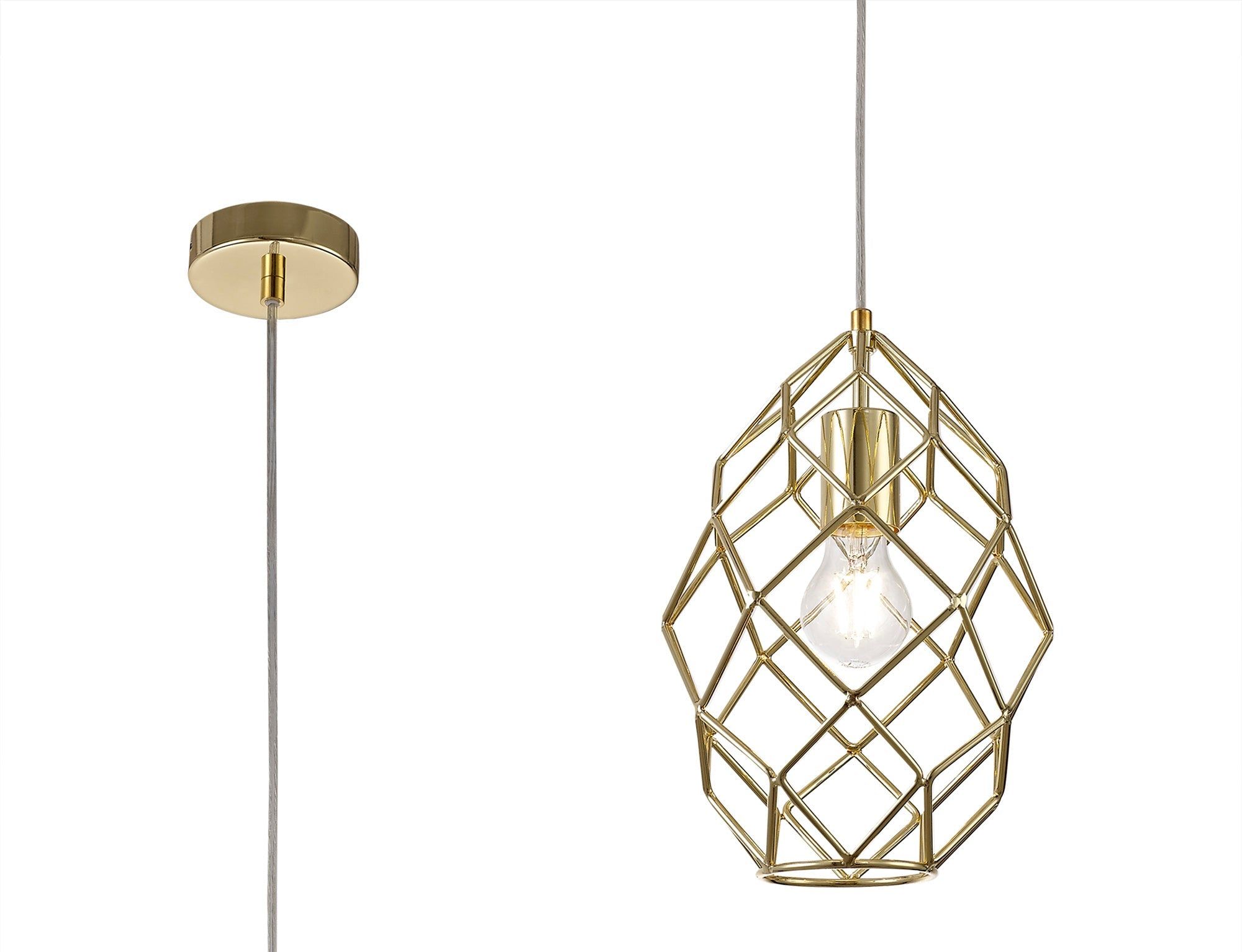 Bistreao Curved Cylinder Pendant Light - E27 Socket, Polished Brass Finish - Perfect for Dining Room, Kitchen Island & Modern Interior Lighting
