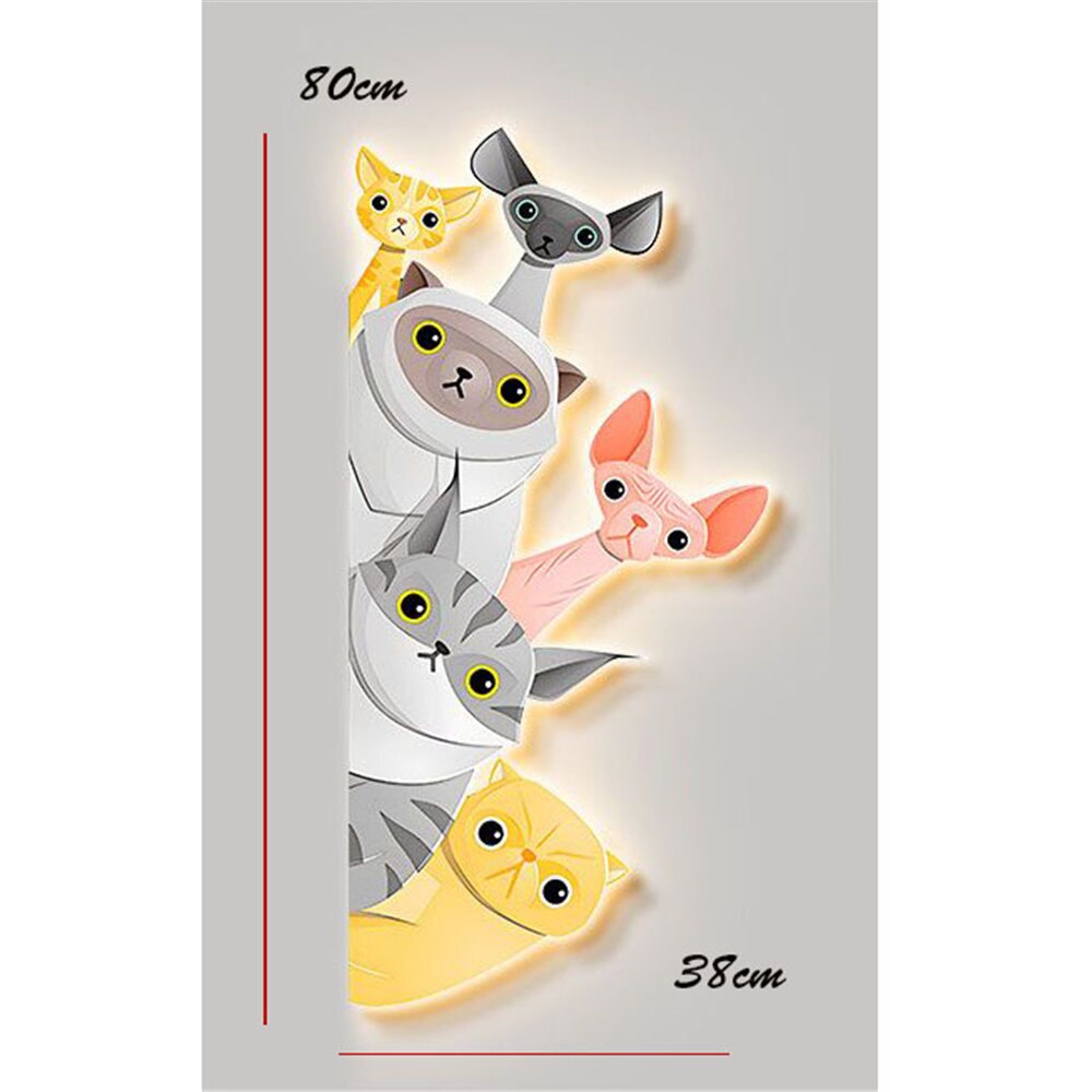Animal Murals LED Wall Lamp with Plug Wire - Cute Night Light for Kids Room, Nursery, Bedroom Decor - Perfect for Bedtime Stories & Creating a Cozy Atmosphere