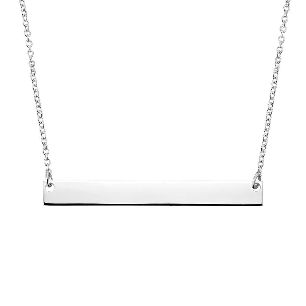Personalized Bar Necklace with Custom Engraving - Elegant Nameplate Pendant for Women - Perfect Gift for Birthday, Anniversary & Valentine's Day