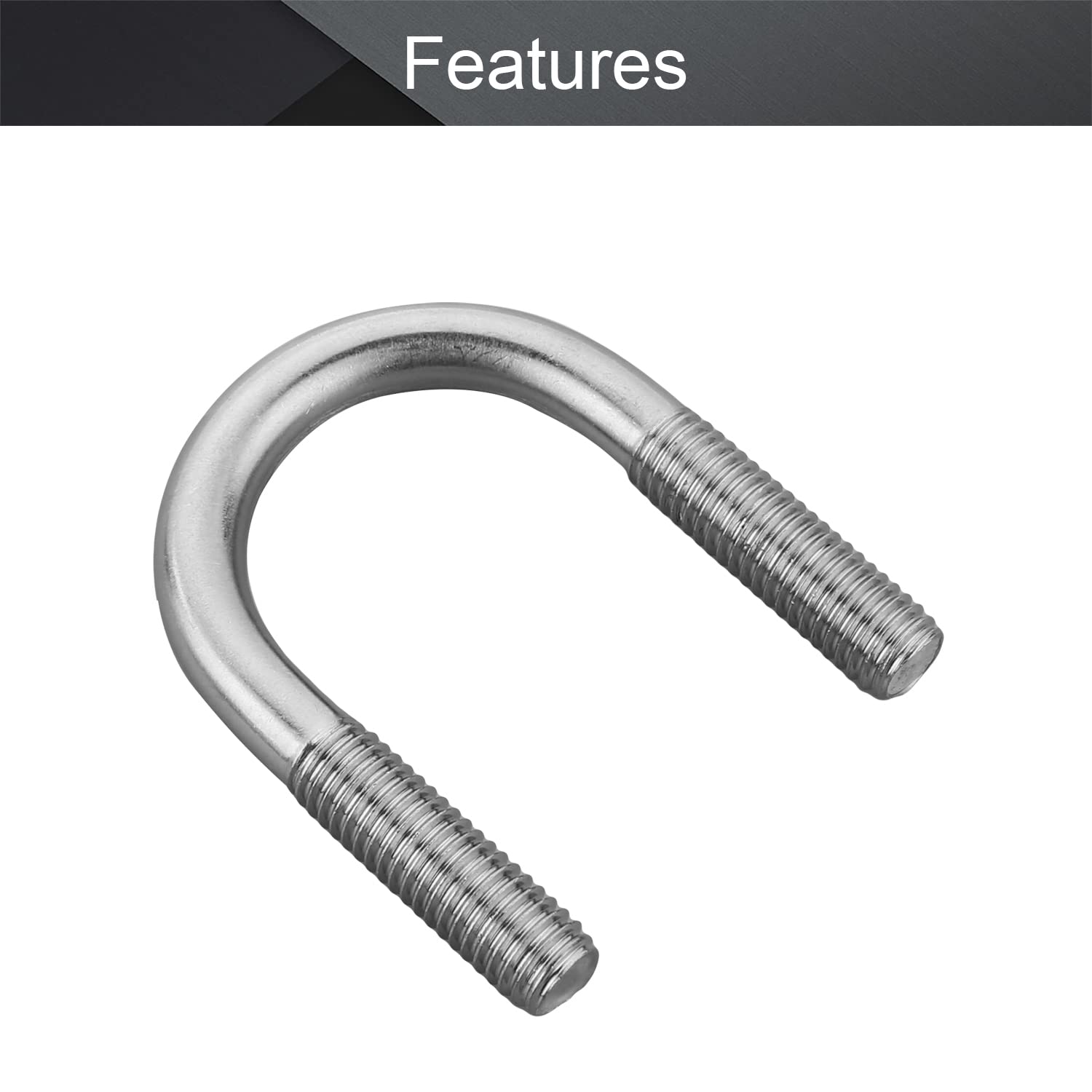 M8x27 304 Stainless Steel U-Bolts for 27mm Pipe - 2pcs - Pipe Clamps & Brackets