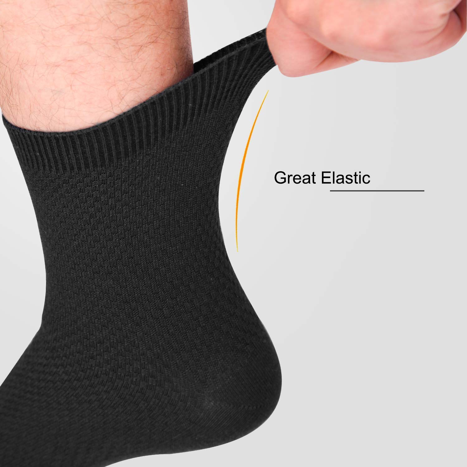 MissShorthair Men's Bamboo Dress Socks - 6 Pairs Soft Breathable Calf-Length Socks for Work & Casual Wear - Perfect for Office, Business Meetings & Everyday Comfort
