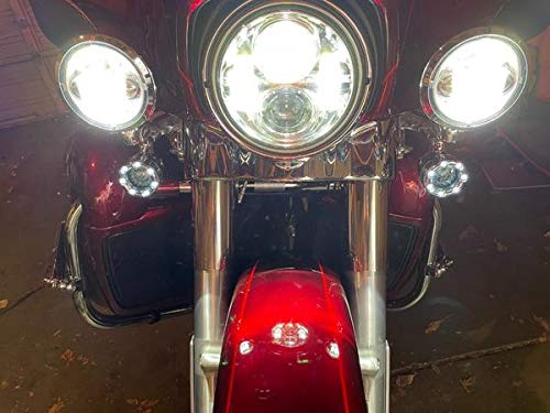 Eagle Lights 2 Inch Infinity Beam LED Turn Signal Kit for Harley Davidson - Chrome 1157 Front & 1156 Rear with Running Light Ring - Perfect for Night Riding & Custom Motorcycle Upgrades