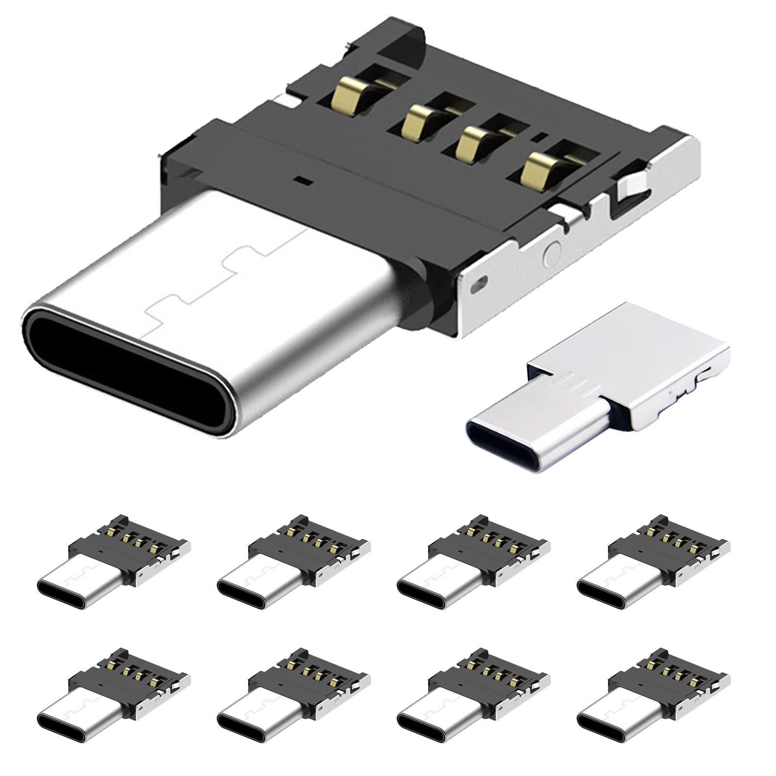 10 Pack USB C to USB Adapter - Mini USB C Male to USB A Female Converter - Slim & Hidden Design for MacBook, iPad, Samsung - Perfect for Travel, Office & Charging Cables
