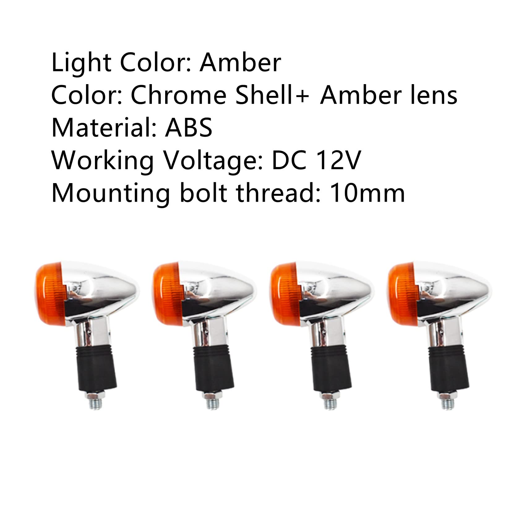 4PCS Motorcycle Turn Signal Lights - 12V LED Indicator Lights Replacement for Honda Kawasaki Suzuki Yamaha - Waterproof for Cruiser, Street Bike & Off-Road Motorcycles