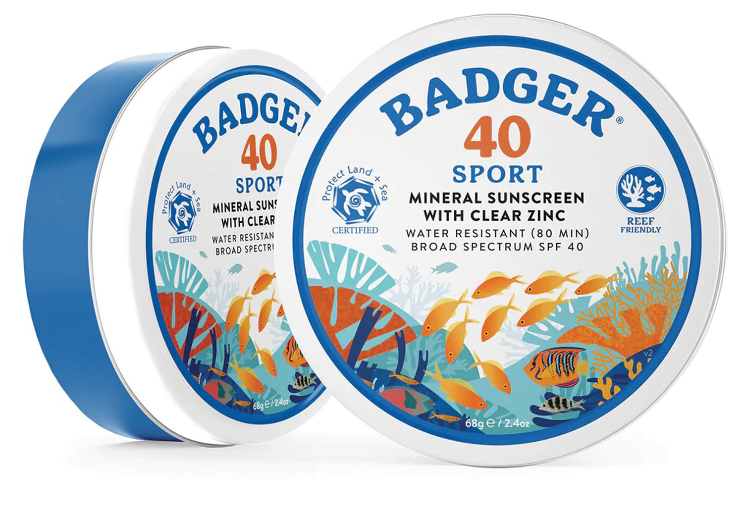 Badger SPF 40 Sunscreen Balm - 2.4 oz Mineral-Based, Broad Spectrum, Water-Resistant Sun Protection for Face & Body - Perfect for Outdoor Activities, Beach, Hiking & Daily Use