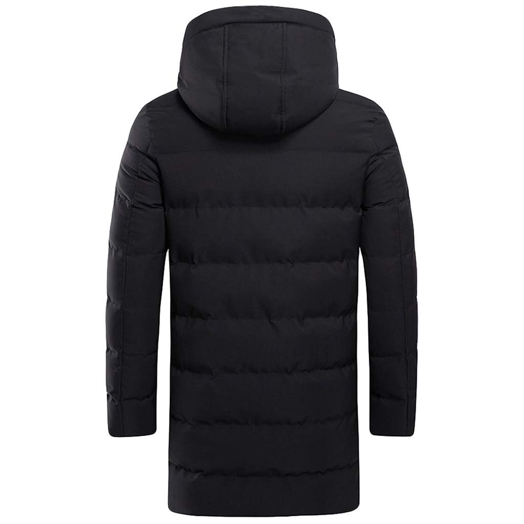 Men's Winter Hooded Jacket - Medium Length Thickened Cotton Padded Coat for Cold Weather | Outdoor Activities & Casual Wear