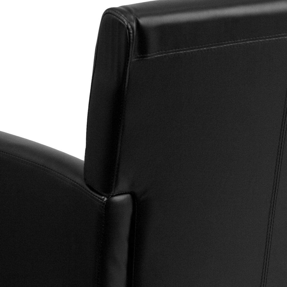 Flash Furniture Taylor LeatherSoft Upholstered Executive Office Chair - Black Reception Lobby Chair with Cushioned Seat & Padded Arms - Perfect for Waiting Areas, Conference Rooms & Home Offices