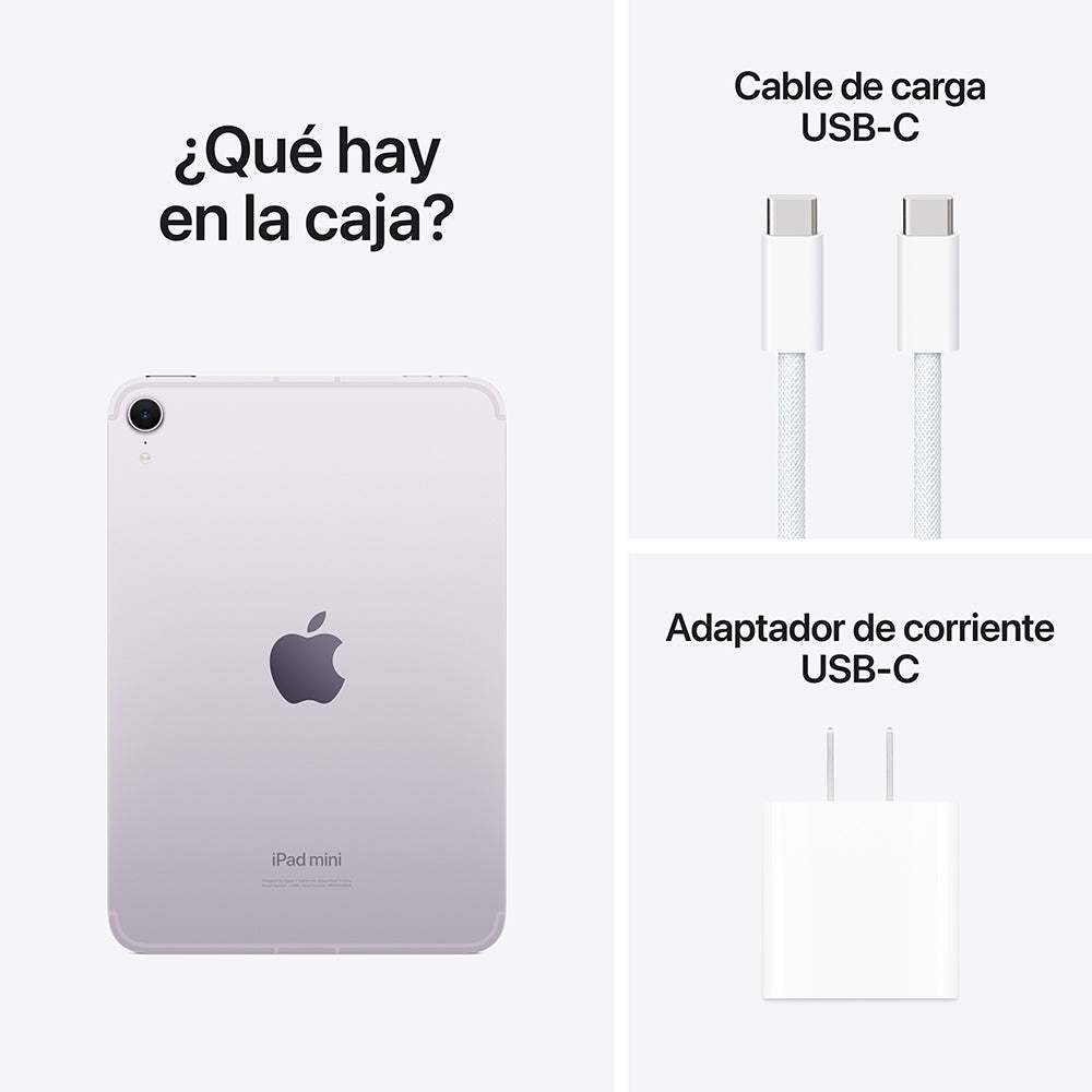 Apple iPad mini 6 (2023) Wi-Fi + Cellular 512GB - Purple (A17 Pro Chip) | Portable Tablet for Work, Travel & Entertainment