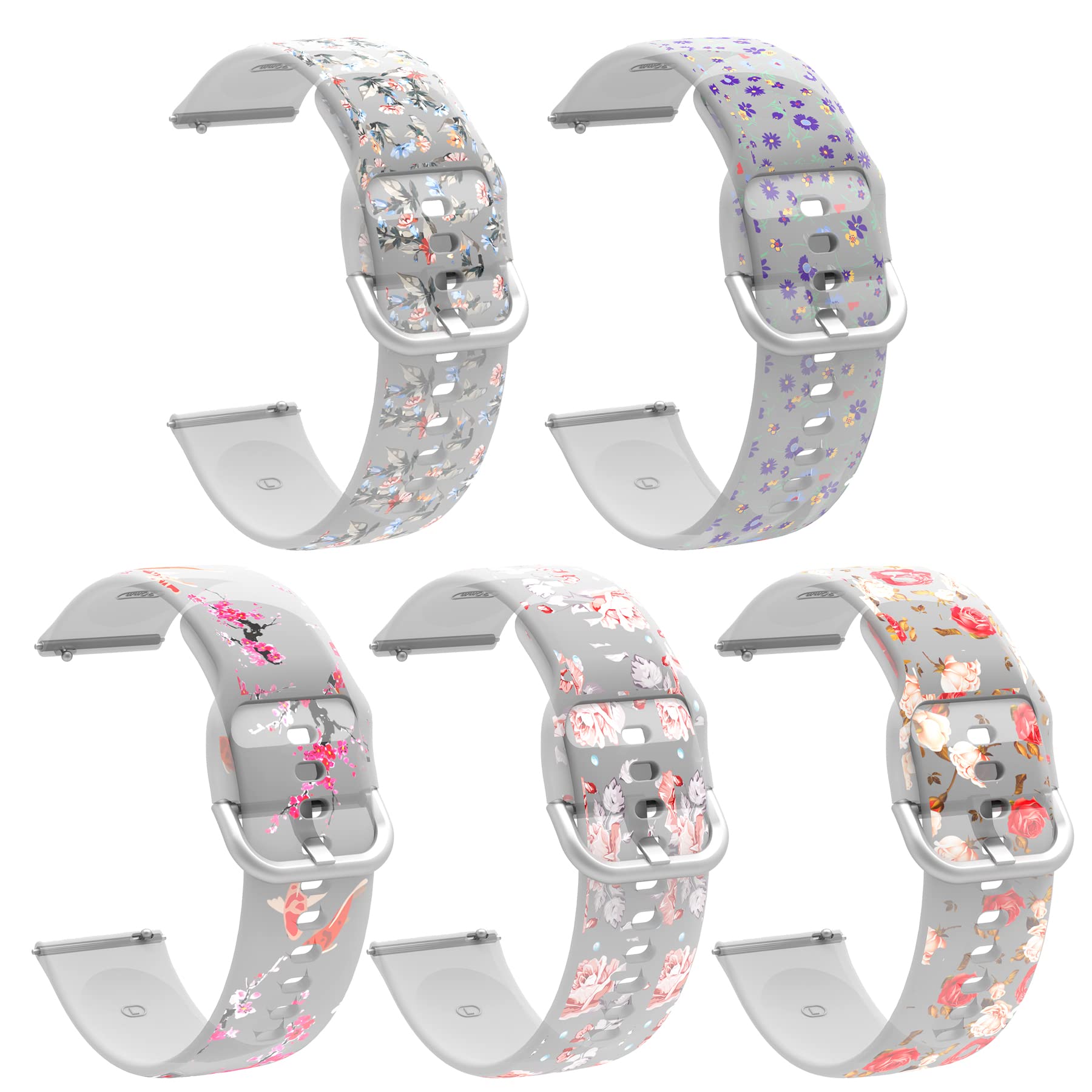 FitTurn Floral Sport Band 22mm - Compatible with Garmin Forerunner 225, Durable Silicone Watch Strap for Women & Men - Perfect for Running, Workouts & Daily Wear