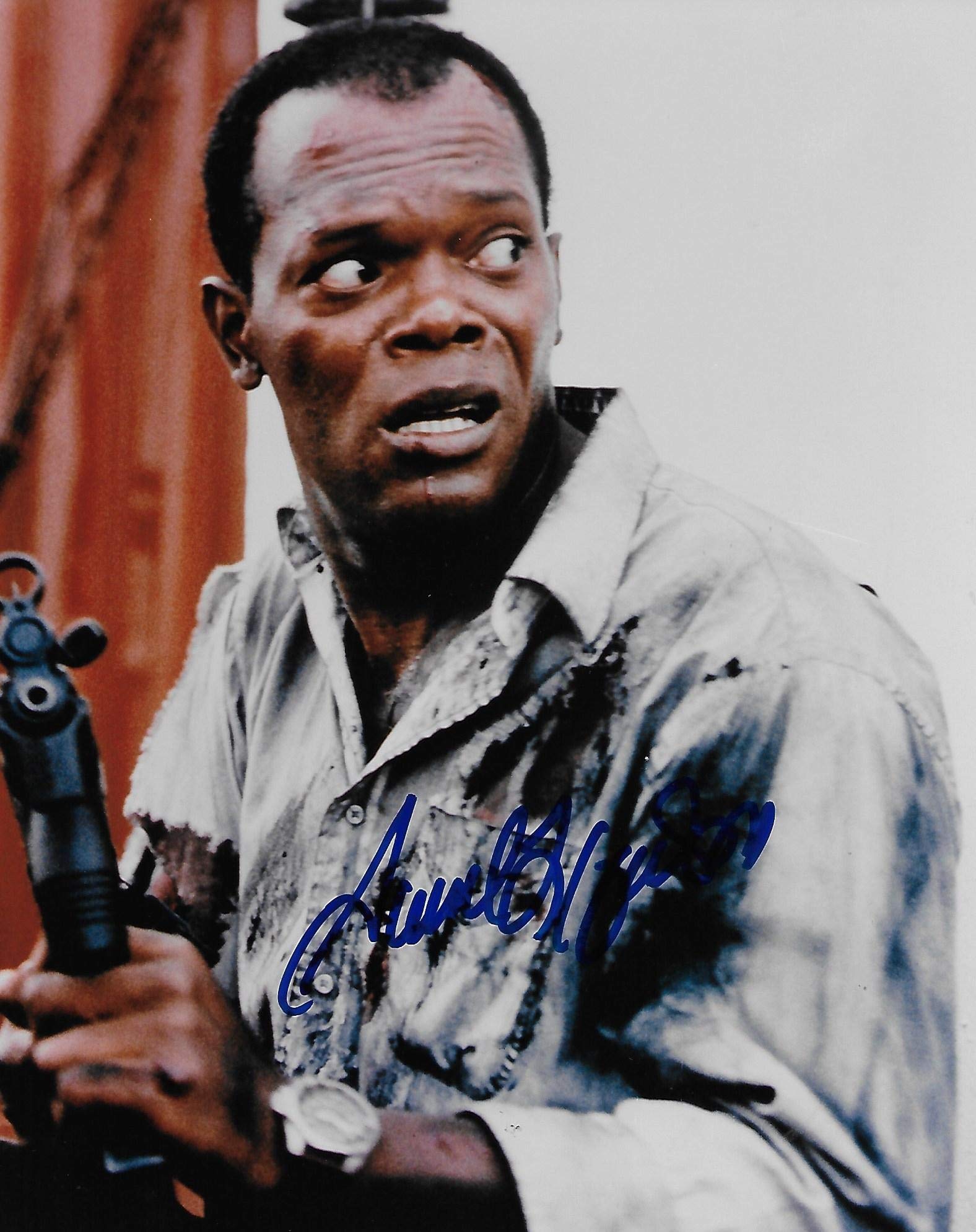 Authentic Samuel L. Jackson Signed Die Hard 8x10 Photo with COA - Rare Movie Memorabilia for Collectors & Film Fans - Perfect for Home Theater Decor, Man Cave Display, or Gift for Action Movie Lovers