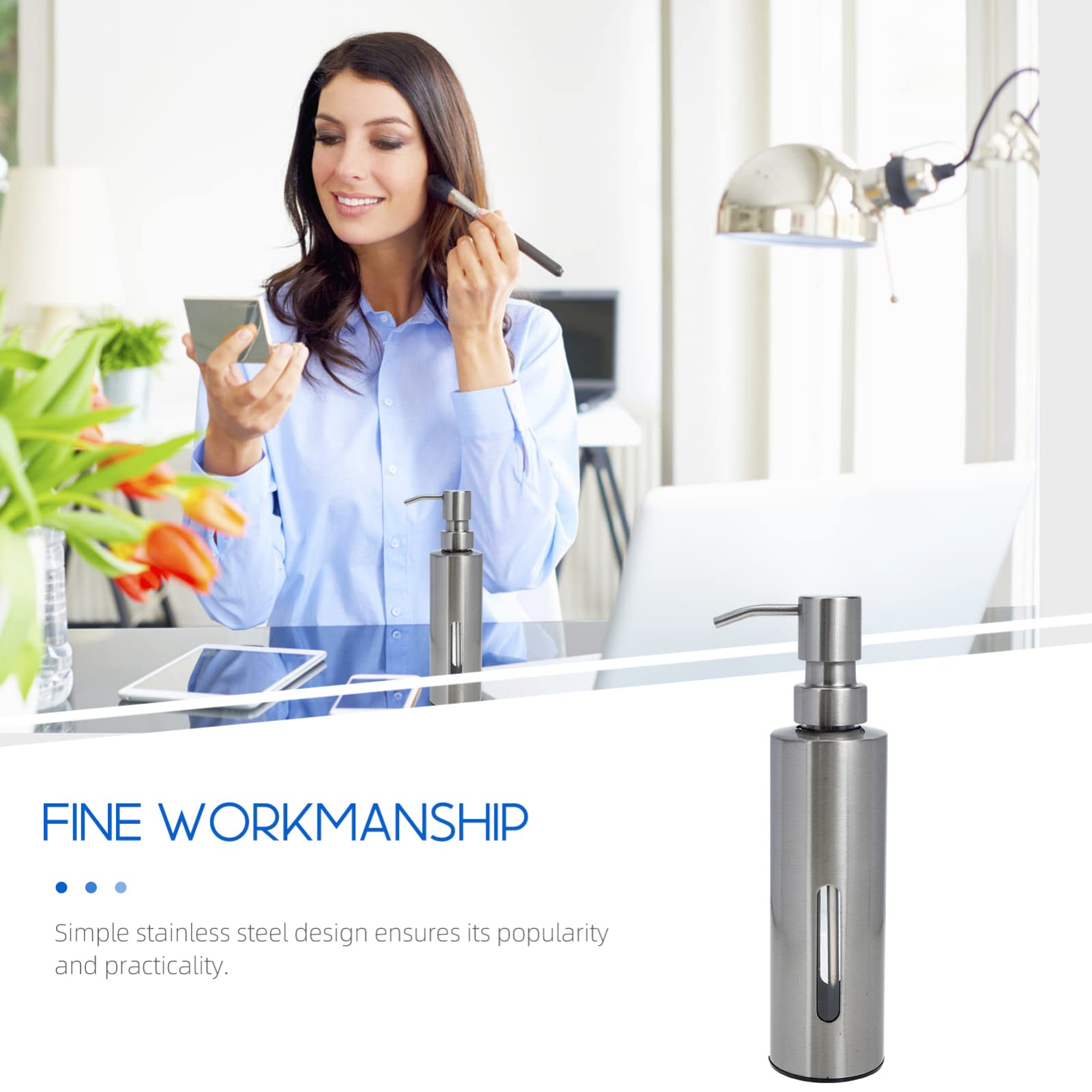 Cabilock Automatic Soap Dispenser - High Pressure Stainless Steel Kitchen & Bathroom Soap Dispenser for Dish Washing, Travel & Home Use - Black (Refillable, Touch-Free Design)