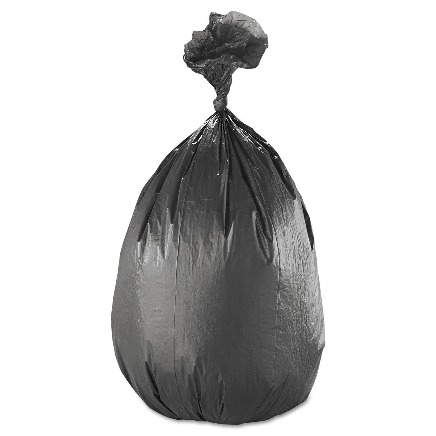 Inteplast S386017K High-Density 60 Gallon Trash Bags - 38x60 Inch, 17 Micron Thick, Black Can Liners (25 Bags/Roll, 8 Rolls/Carton) - Perfect for Commercial Kitchens, Offices & Outdoor Events