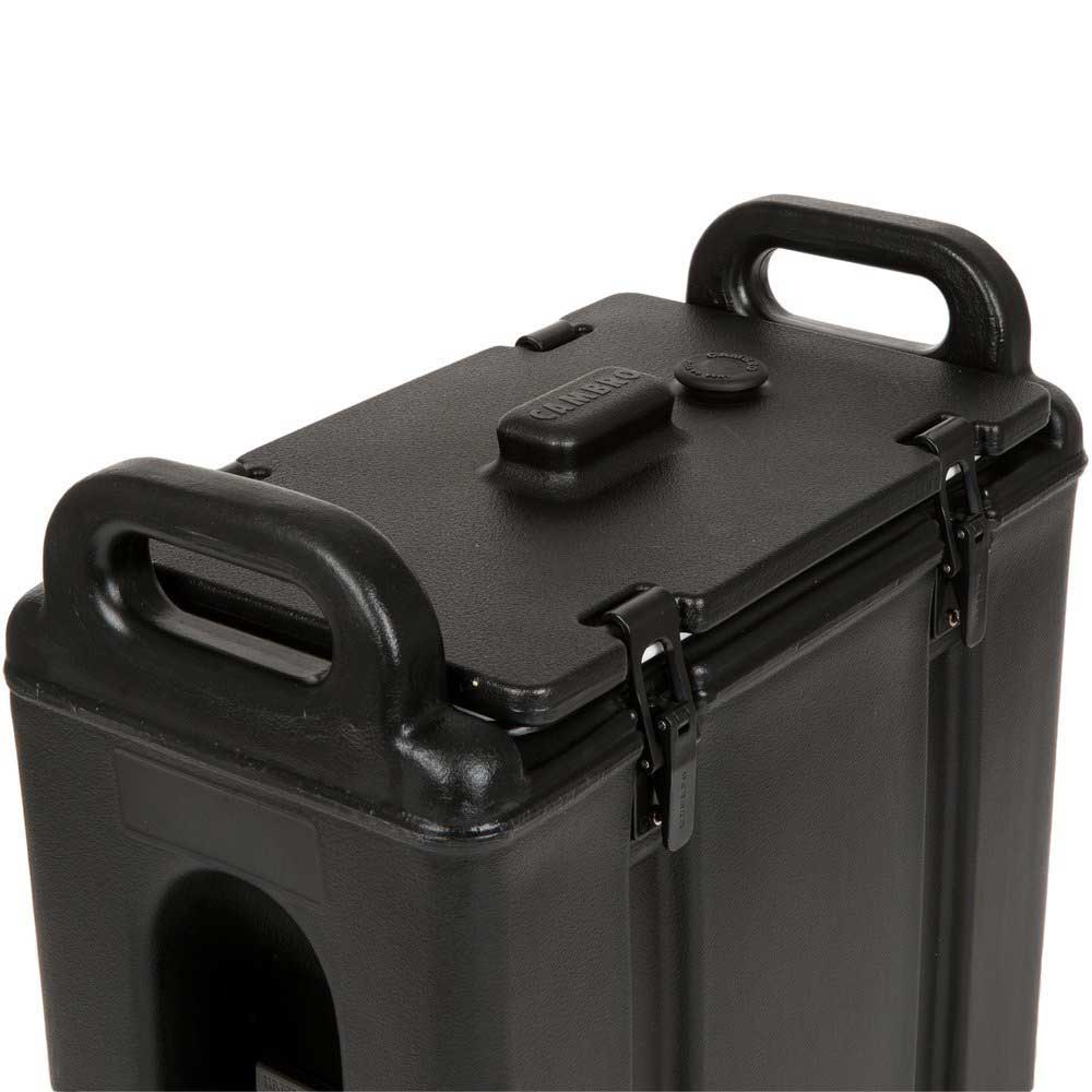Cambro 250LCD110 Camtainer 2.5 Gallon Black Beverage Dispenser - Perfect for Restaurants, Catering & Outdoor Events
