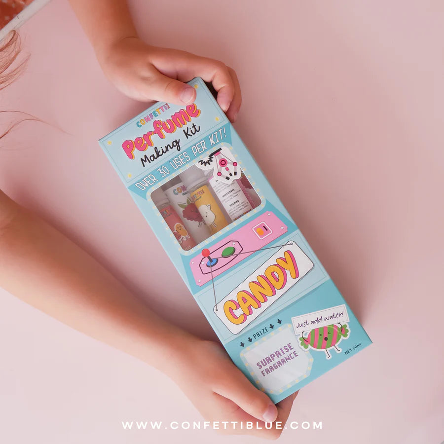 Confetti Blue Candy Scented Perfume Making Kit for Kids & Teens - DIY Fragrance Craft Set with Sweet Aromas, Perfect for Birthday Parties, Gifts & Creative Play