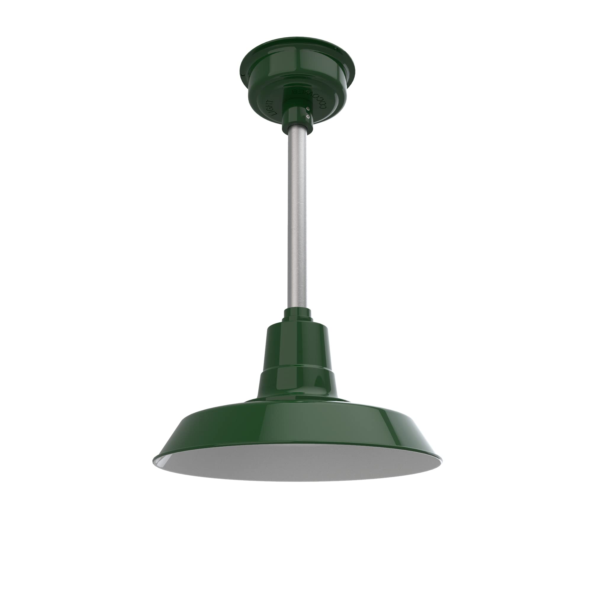 Vintage Green LED Pendant Barn Light - 14