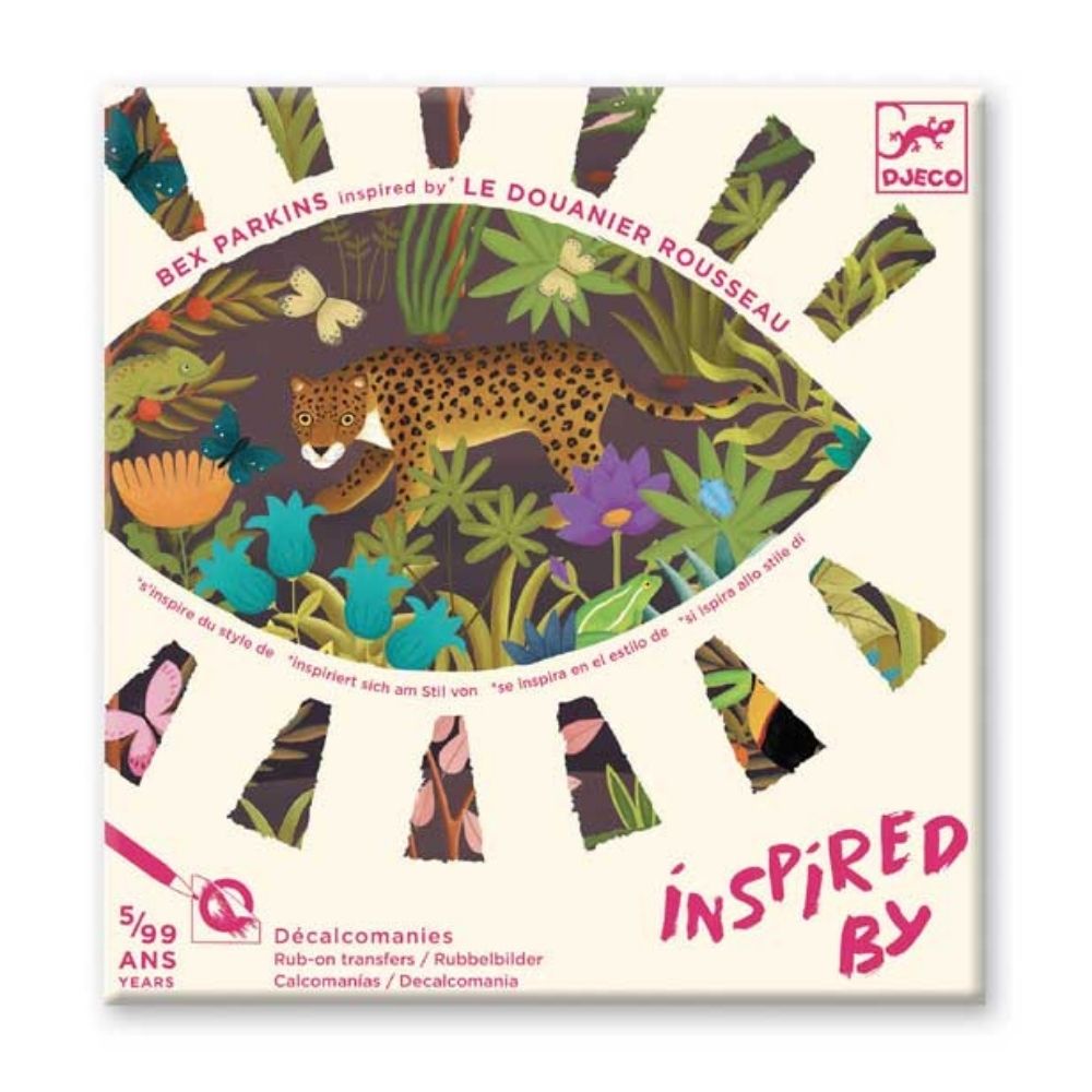 Djeco Inspired By A Moment In Time (Rousseau) - Rub On Transfer Art Activity Kit for Kids & Adults - Creative DIY Home Decor & Gift Idea
