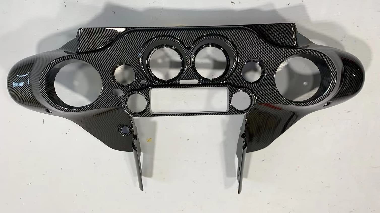ZXMOTO Carbon Fiber Look Front Inner Speedometer Cowl Fairing for Harley Davidson 1996-2013 Models - Motorcycle Windshield Protection & Custom Styling Upgrade