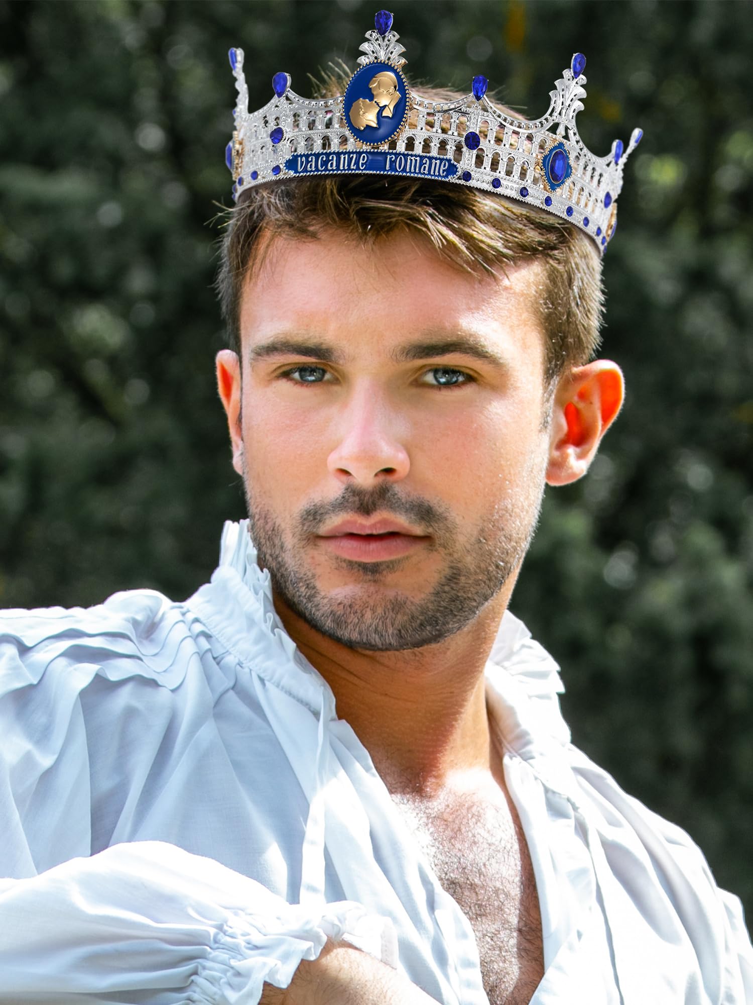 Royal Couple Crown Set for Women & Men - Crystal Queen Tiara & King Crown, 2-Pack Medieval Wedding Accessories for Prom, Birthday, Photo Shoot & Cosplay - Perfect for Couples, Bridal Showers & Renaissance Fairs