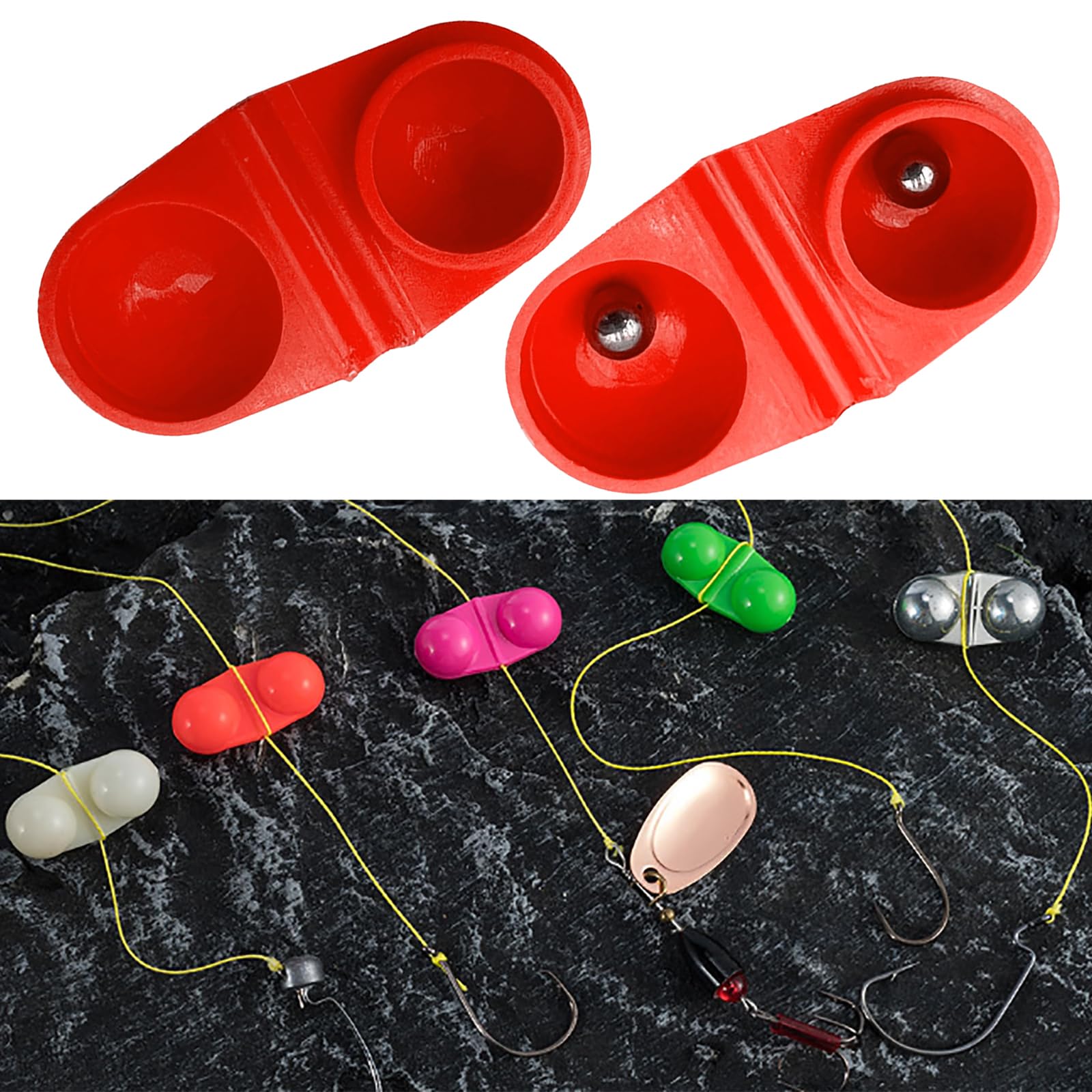 30Pcs Double Rattles Beads with Bells - Fishing Attractor Accessories for Lures & Baits - Enhance Your Fishing Experience in Lakes, Rivers, and Ocean Waters