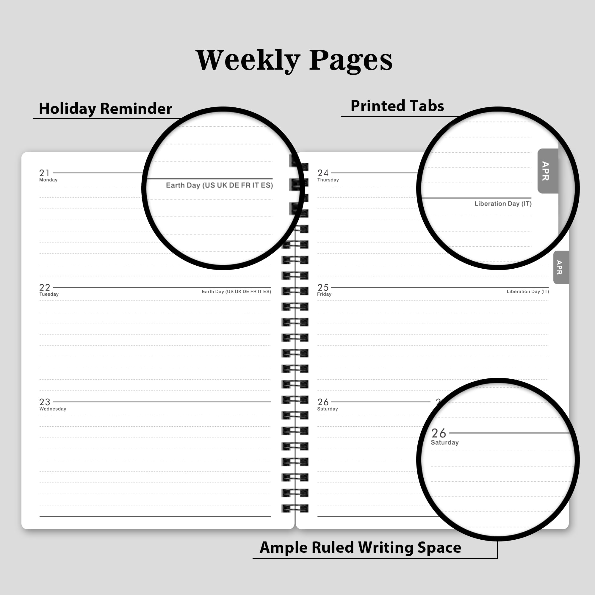2025 Weekly & Monthly Planner - January to December 2025, 6.25