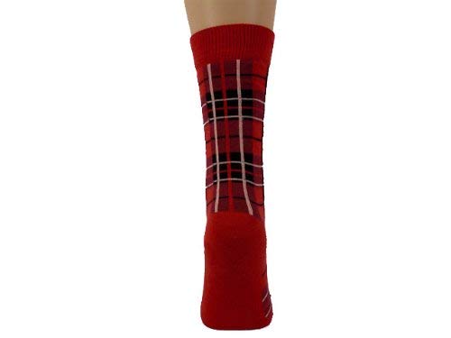 M MACAHEL Women's Red Tartan Check Socks - Cozy & Stylish Knee-High Socks for Winter, Christmas, and Scottish-Themed Outfits