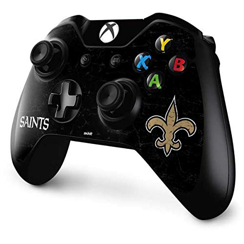Officially Licensed NFL New Orleans Saints Distressed Design Gaming Skin Decal for Xbox One Controller - Perfect for Gamers & Football Fans