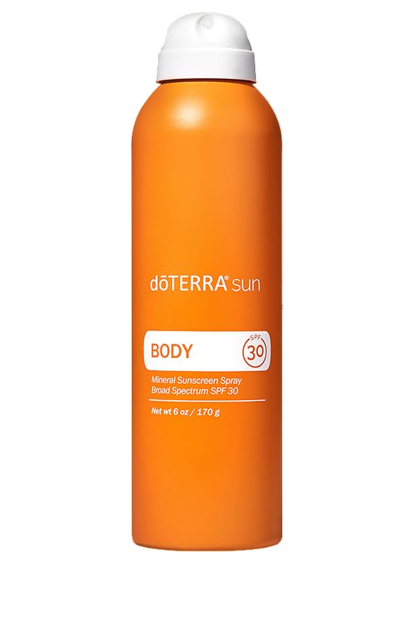 doTERRA Sun Body Mineral Sunscreen Spray SPF 50 - Natural Zinc Oxide Sunscreen for Face & Body, Water-Resistant, Reef-Safe, Broad Spectrum UVA/UVB Protection - Perfect for Beach, Pool & Outdoor Activities