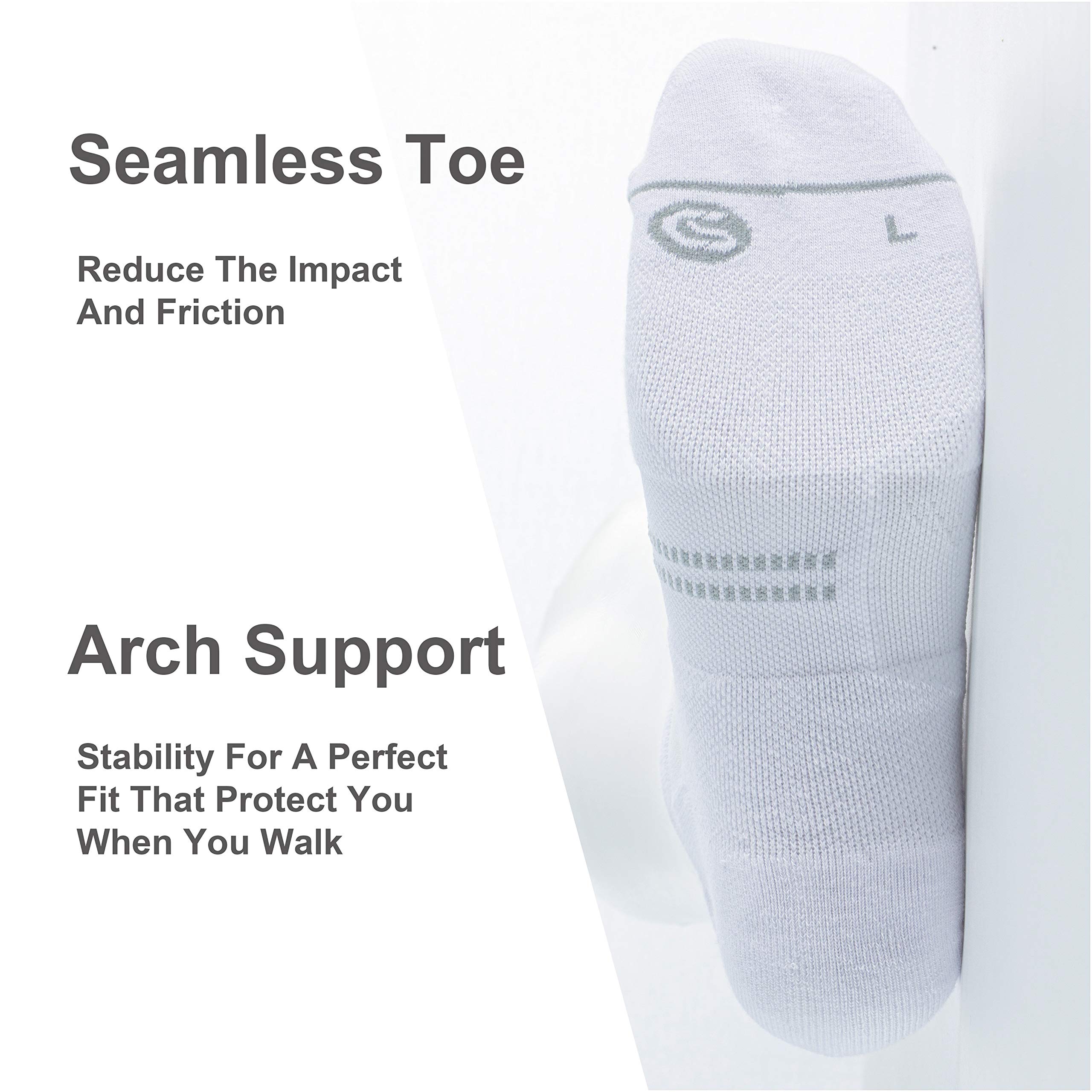 CS CELERSPORT 6 Pack Men's Running Ankle Socks with Cushion - Breathable Low Cut Athletic Sport Socks for Jogging, Gym & Daily Wear