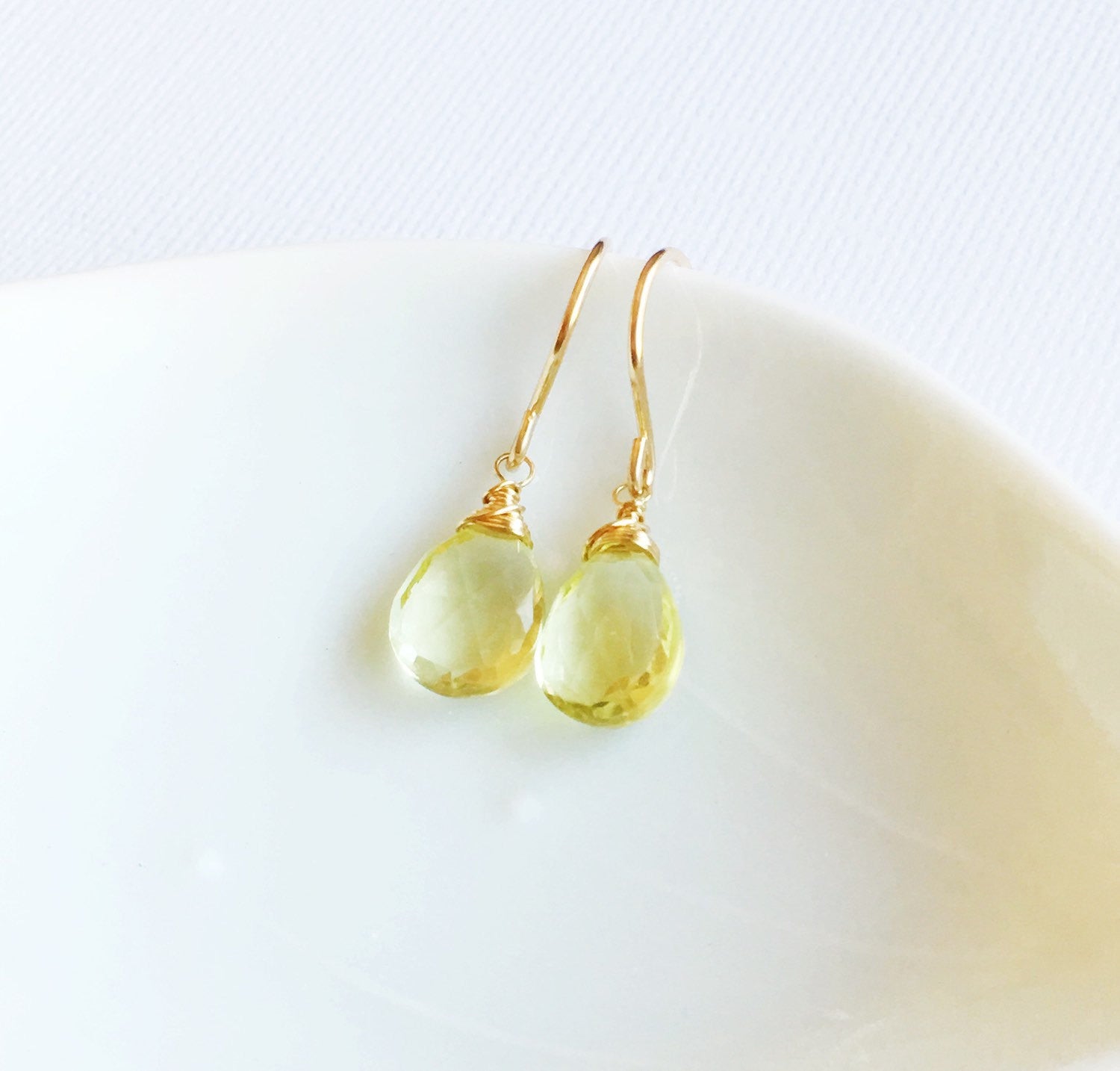 Nalani Lemon Topaz Earrings (E124) - Elegant Dangle Earrings for Women, Perfect for Parties, Weddings & Everyday Wear