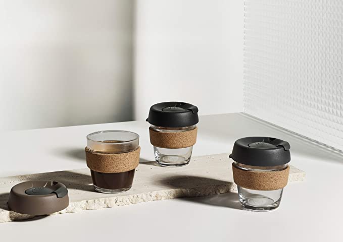 KeepCup Brew Cork Small 8oz Reusable Coffee Cup - Eco-Friendly Travel Mug for Hot & Cold Beverages - Perfect for Office, Commuting, and Outdoor Adventures