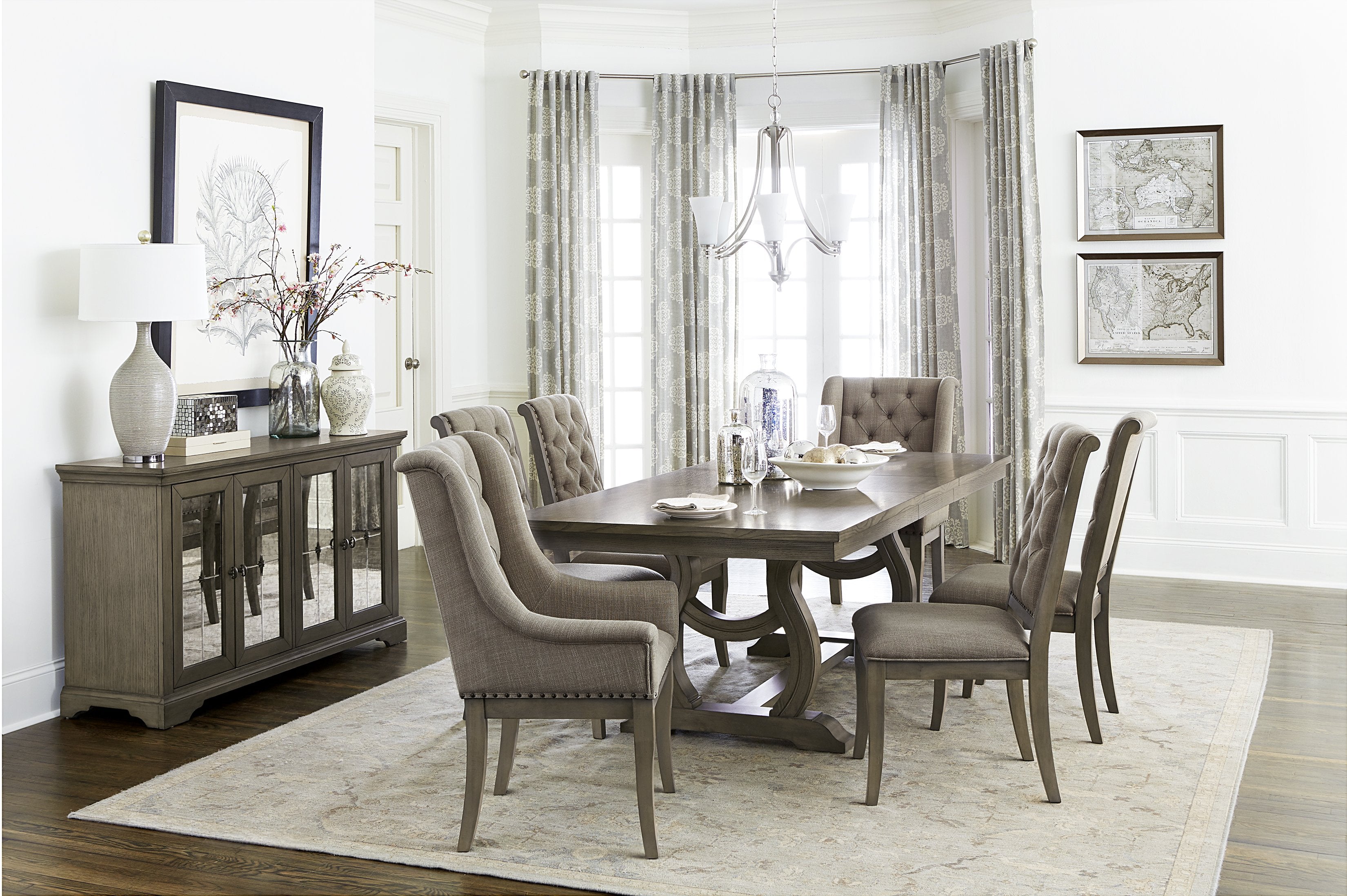 Cleopatra 7-Piece Extendable Dining Table Set - Solid Oak Wood - Perfect for Family Dinners & Entertaining Guests