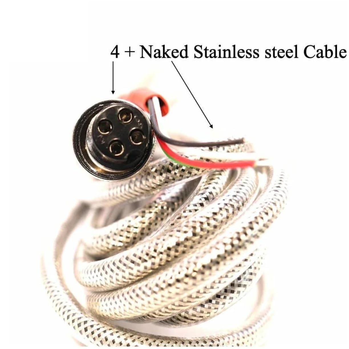 Liberty 15' Scale Cable with 4-Prong Connectors for Indicator & Floor Scale - Stainless Steel Naked End - Perfect for Industrial Weighing & Commercial Scales