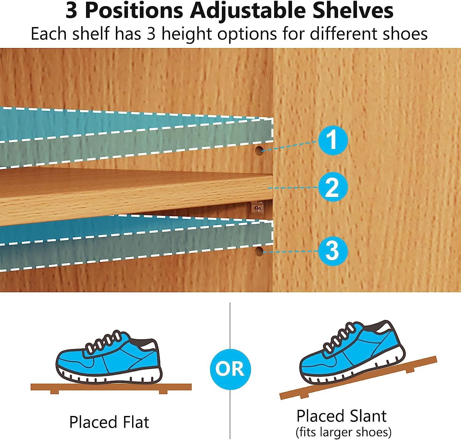 Solid Wood Shoe Rack with Adjustable Shelves & Open Storage - Perfect for Entryway, Closet & Mudroom Organization
