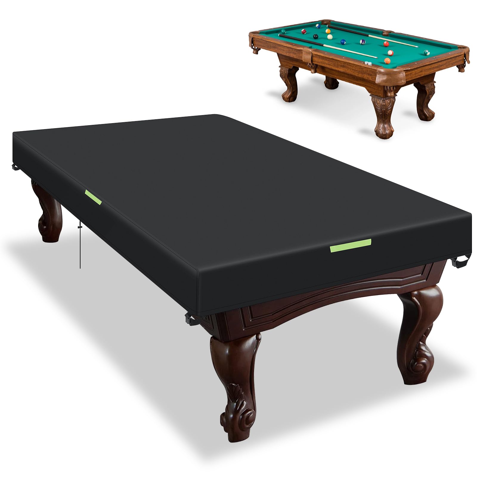 Premium Waterproof Pool Table Cover for 7/8/9 FT Tables - Heavy Duty Indoor/Outdoor Billiard Table Protector with Handles, Buckles & Drawstring - Ideal for Home Game Rooms, Bars, and Outdoor Patios