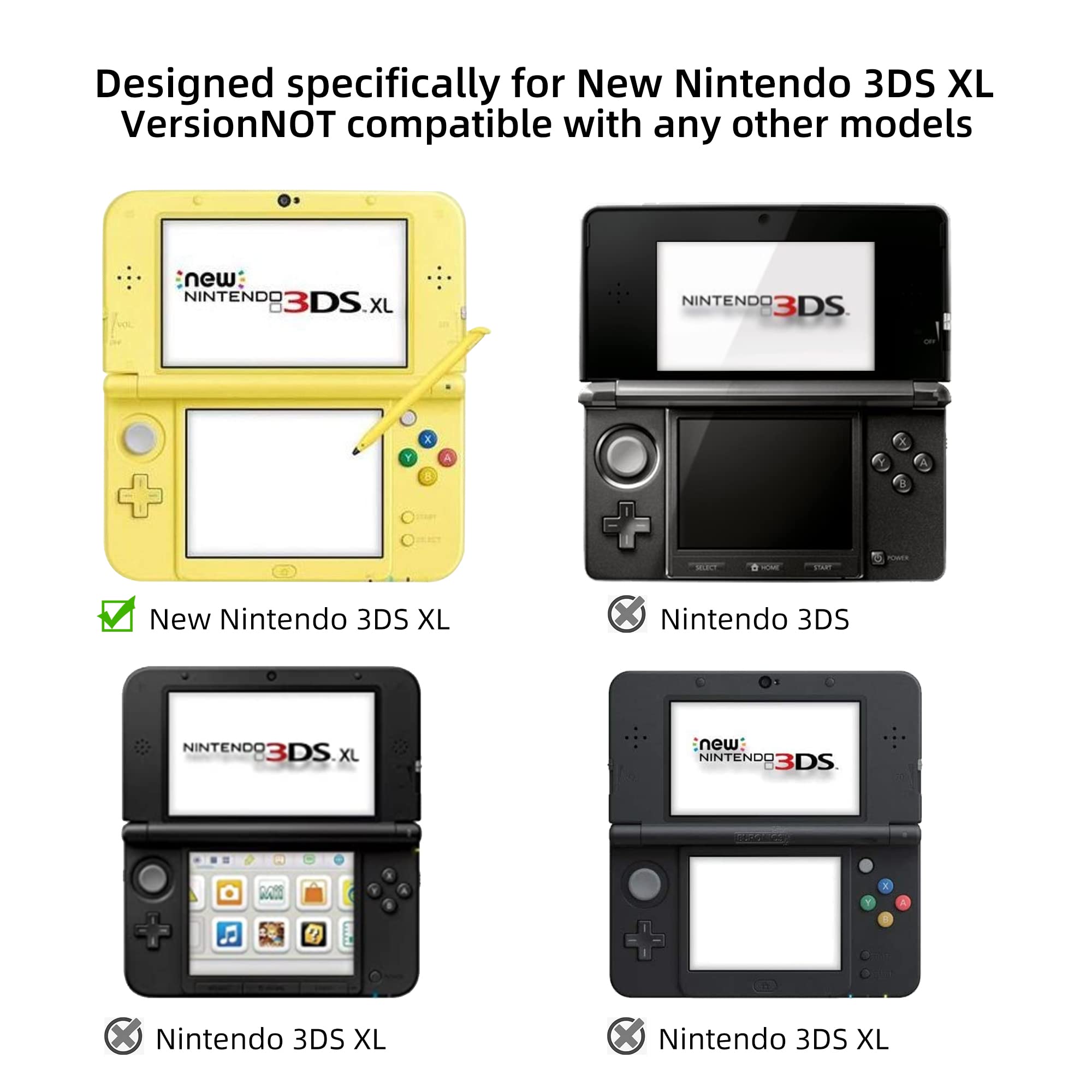 Premium Nintendo New 3DS XL Charger & Protective Case Bundle - Fast Charging Cable + Durable Shell Cover for Nintendo 3DS XL/LL - Perfect for Gaming, Travel & Home Entertainment
