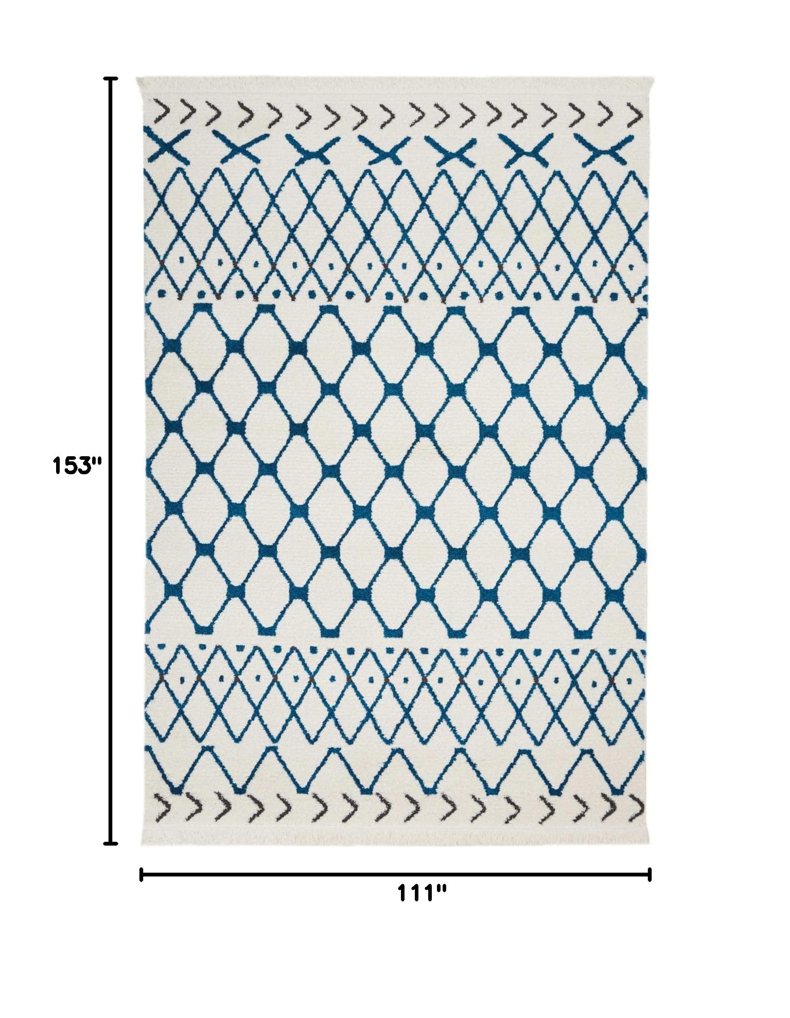 Nourison Kamala Moroccan White/Blue 9'3