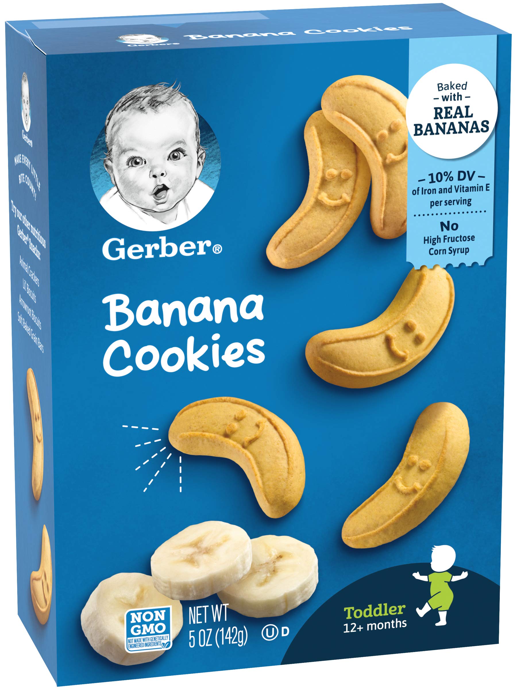 Gerber Banana Cookies 5oz - Healthy Toddler Snacks for On-the-Go