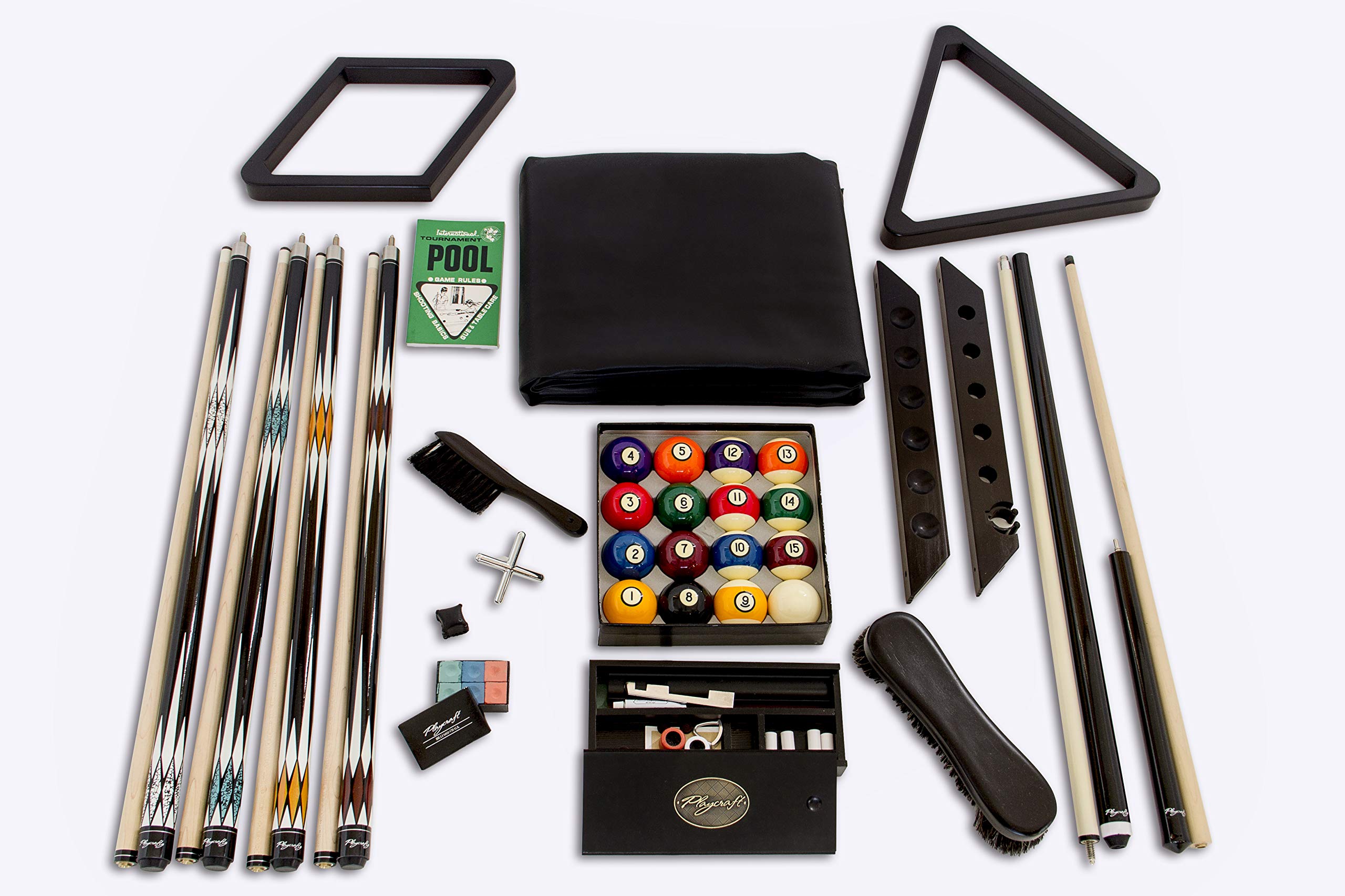 Premium Billiard Pool Table Set - 8-Piece Cue Sticks, Balls & Accessories for Professional & Home Game Rooms - Perfect for Bars, Man Caves & Family Entertainment