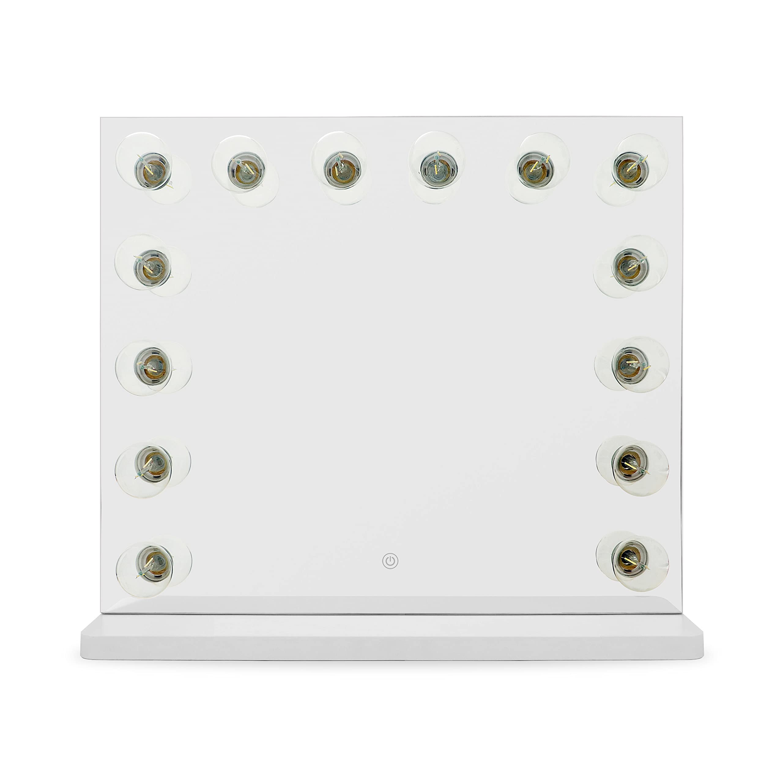 Tov Furniture Lola Square Vanity Mirror with LED Lights - Modern Dressing Table for Bedroom & Bathroom Makeup Station
