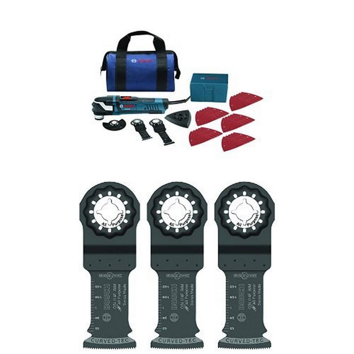 BOSCH StarlockPlus Oscillating Multi-Tool Kit with Snap-In Blade Attachment & Bi-Metal Plunge Cut Blade - Perfect for Woodworking, Flooring, and DIY Home Renovation Projects