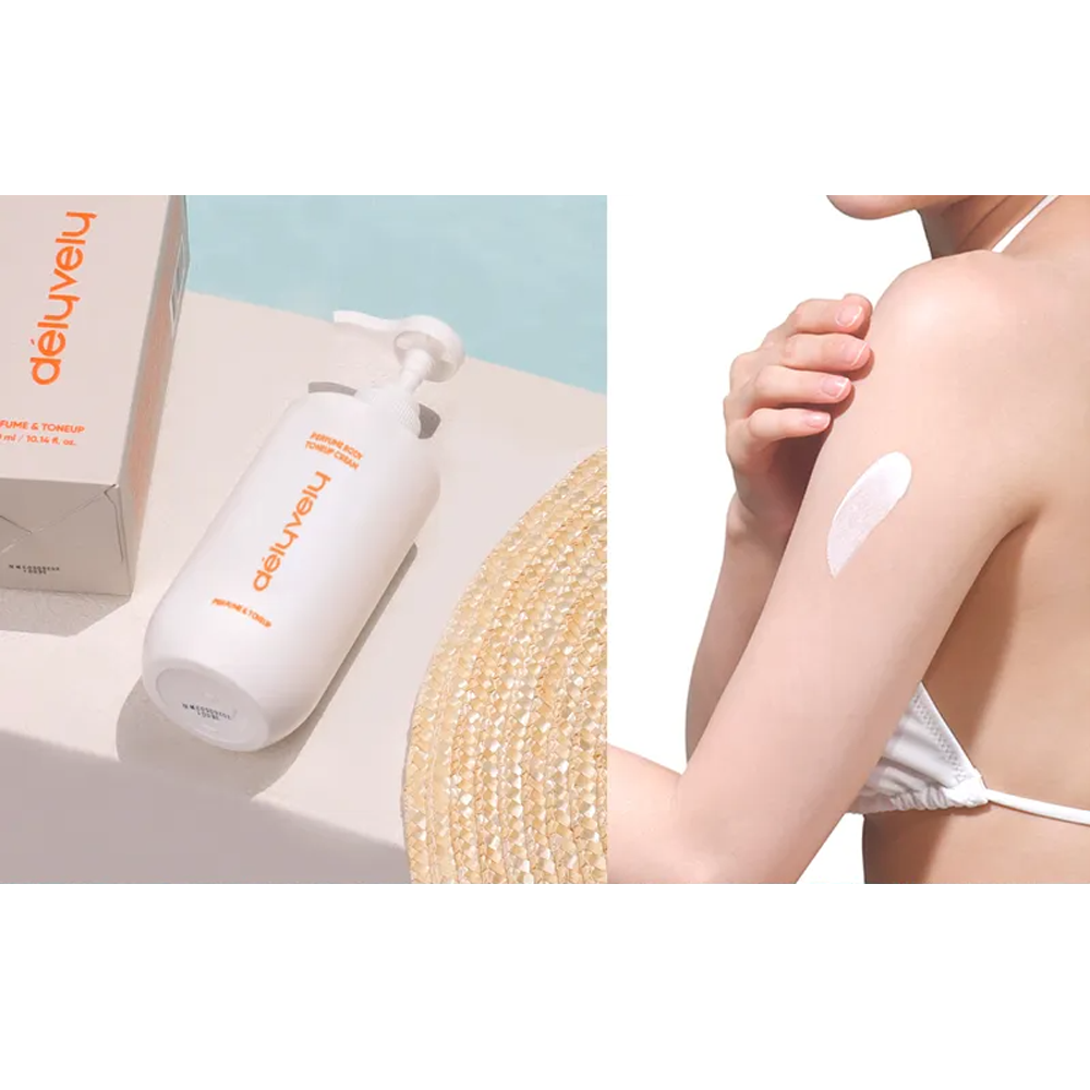 Delyvely Perfume Body Tone-Up Cream 300ml - Moisturizing & Brightening Lotion for Smooth, Glowing Skin | Perfect for Daily Use & Special Occasions