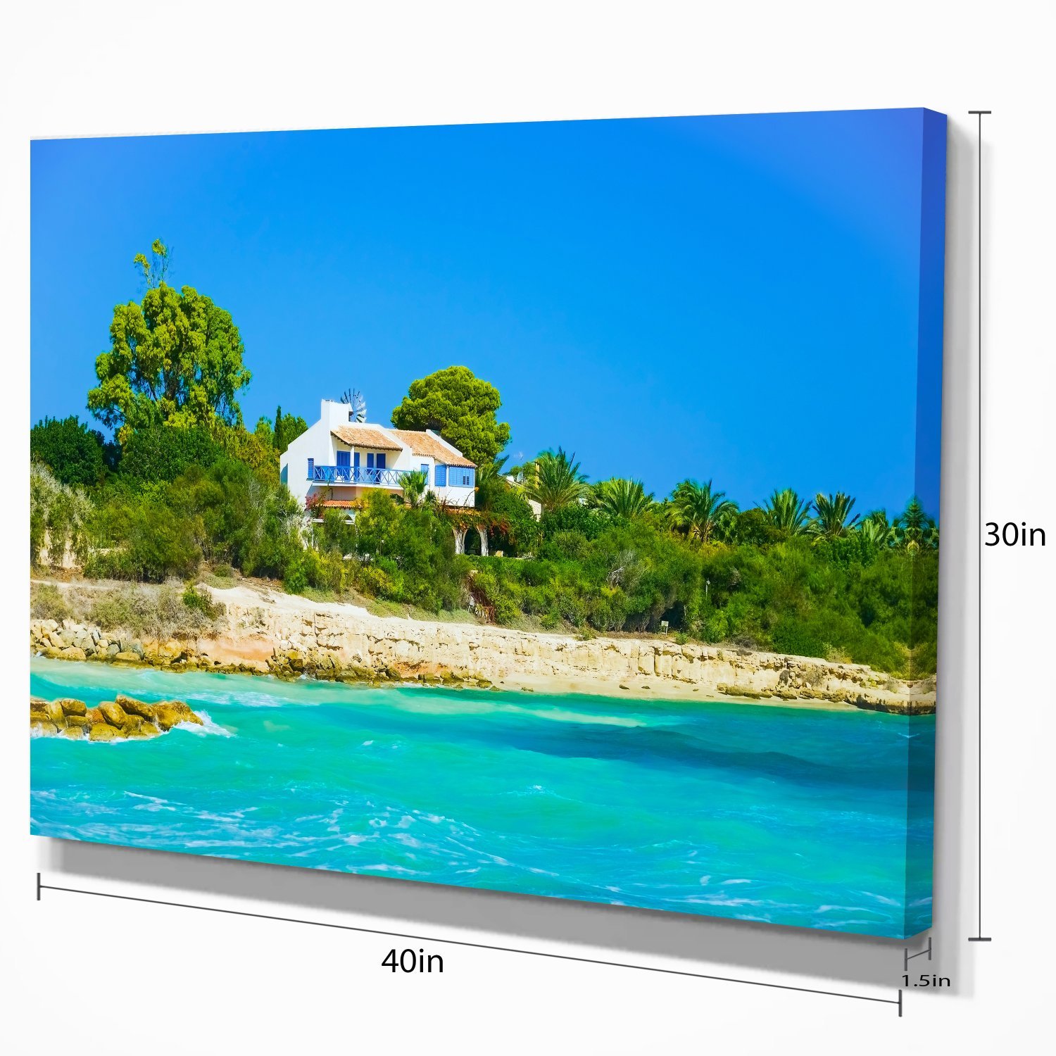 Large Cyprus Island Landscape Wall Art Print - Stunning Oversized Home Decor for Living Room, Bedroom & Office